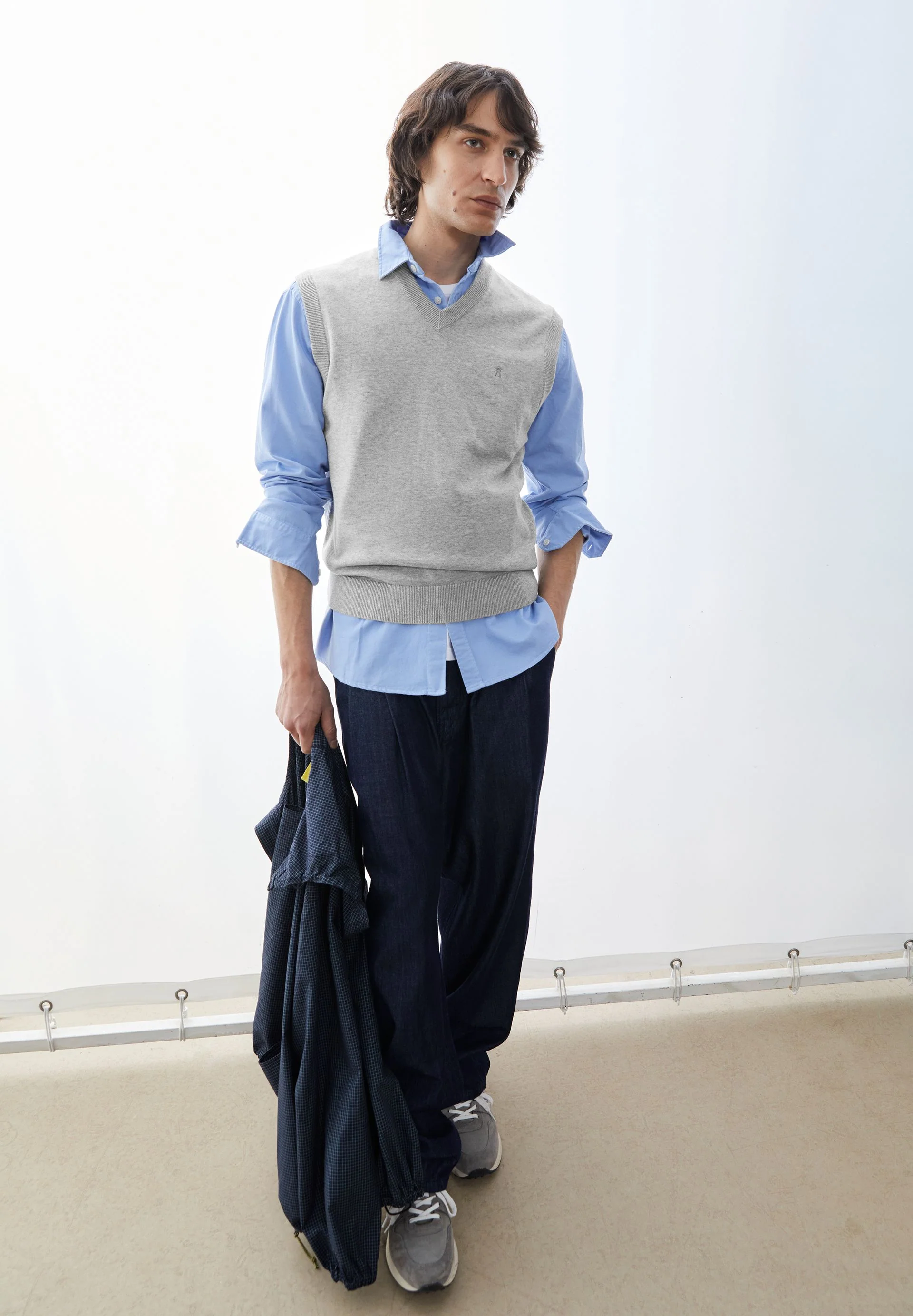 V-NECK PULLUNDER | silver melange - Image 4