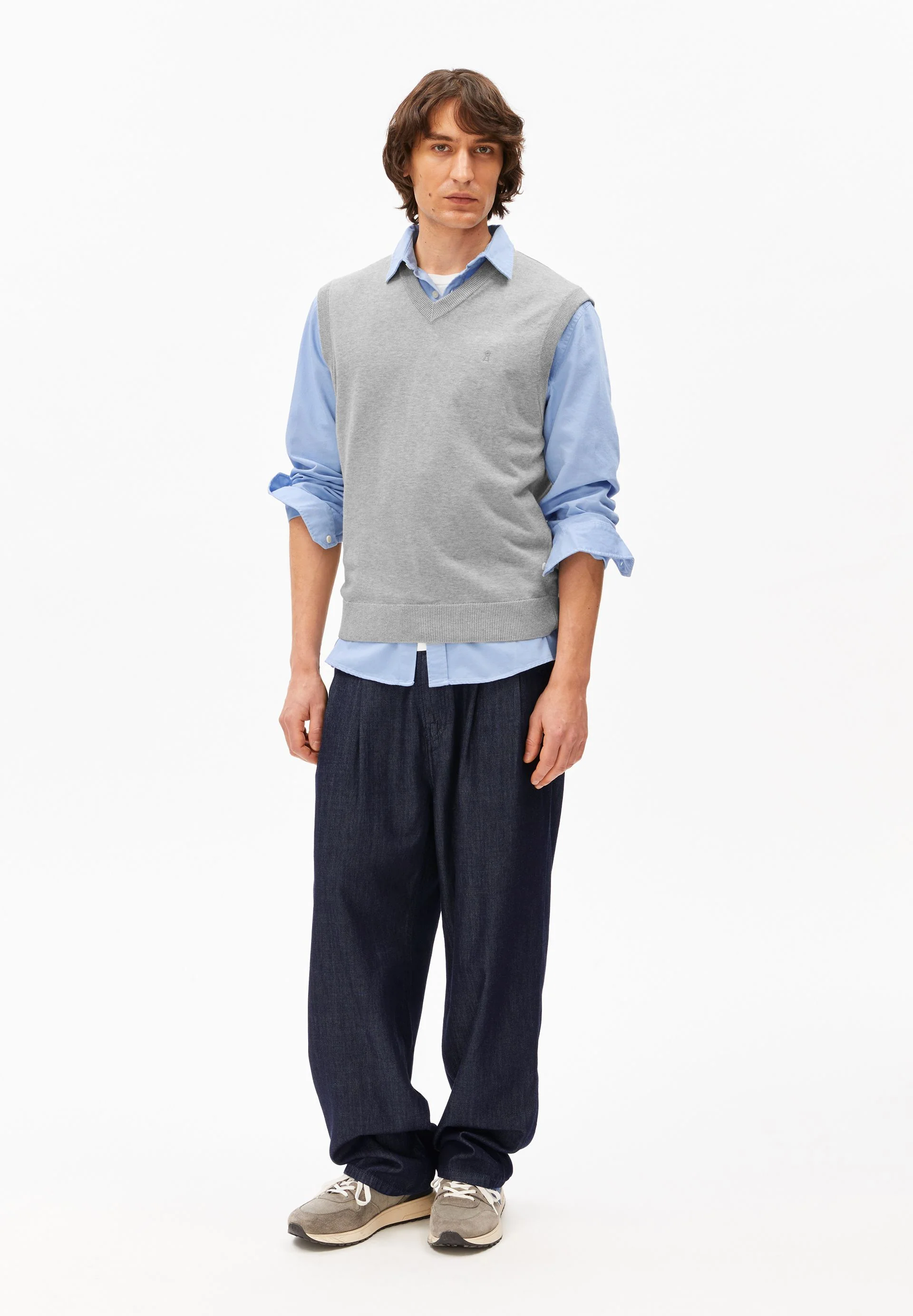 V-NECK PULLUNDER | silver melange - Image 5