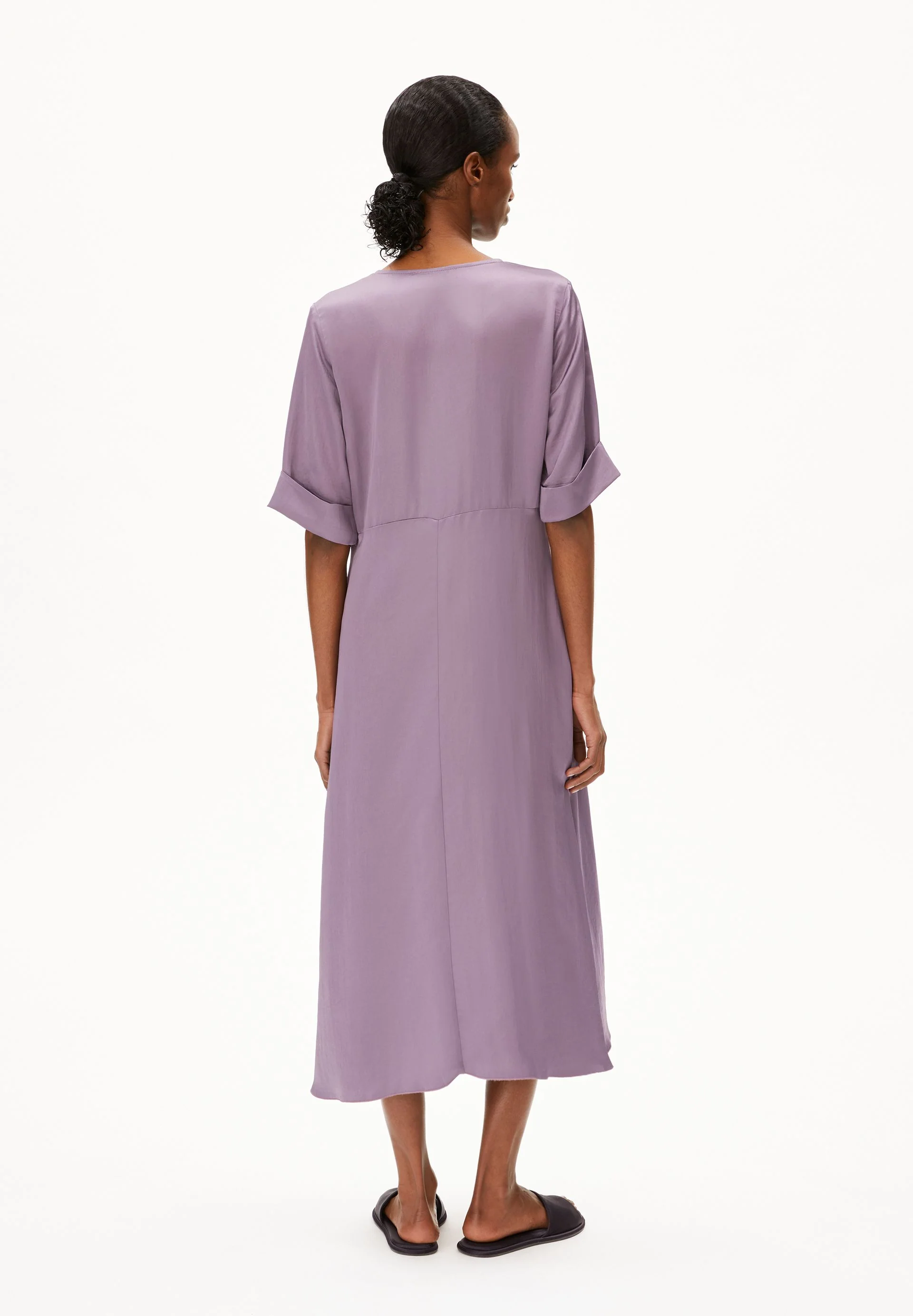 VAALI SATIN DRESS | sunset sky - Image 2