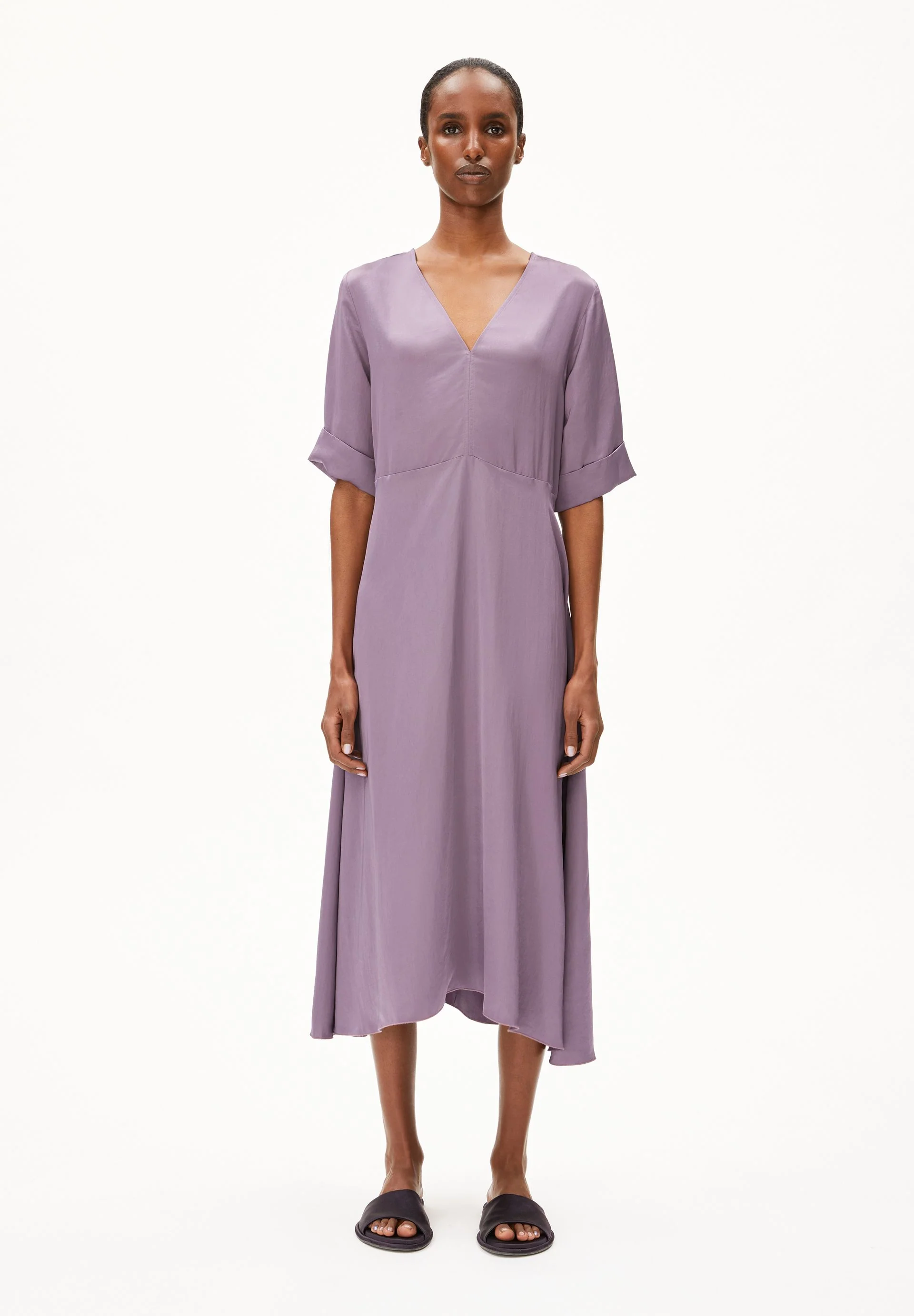 VAALI SATIN DRESS | sunset sky - Image 5