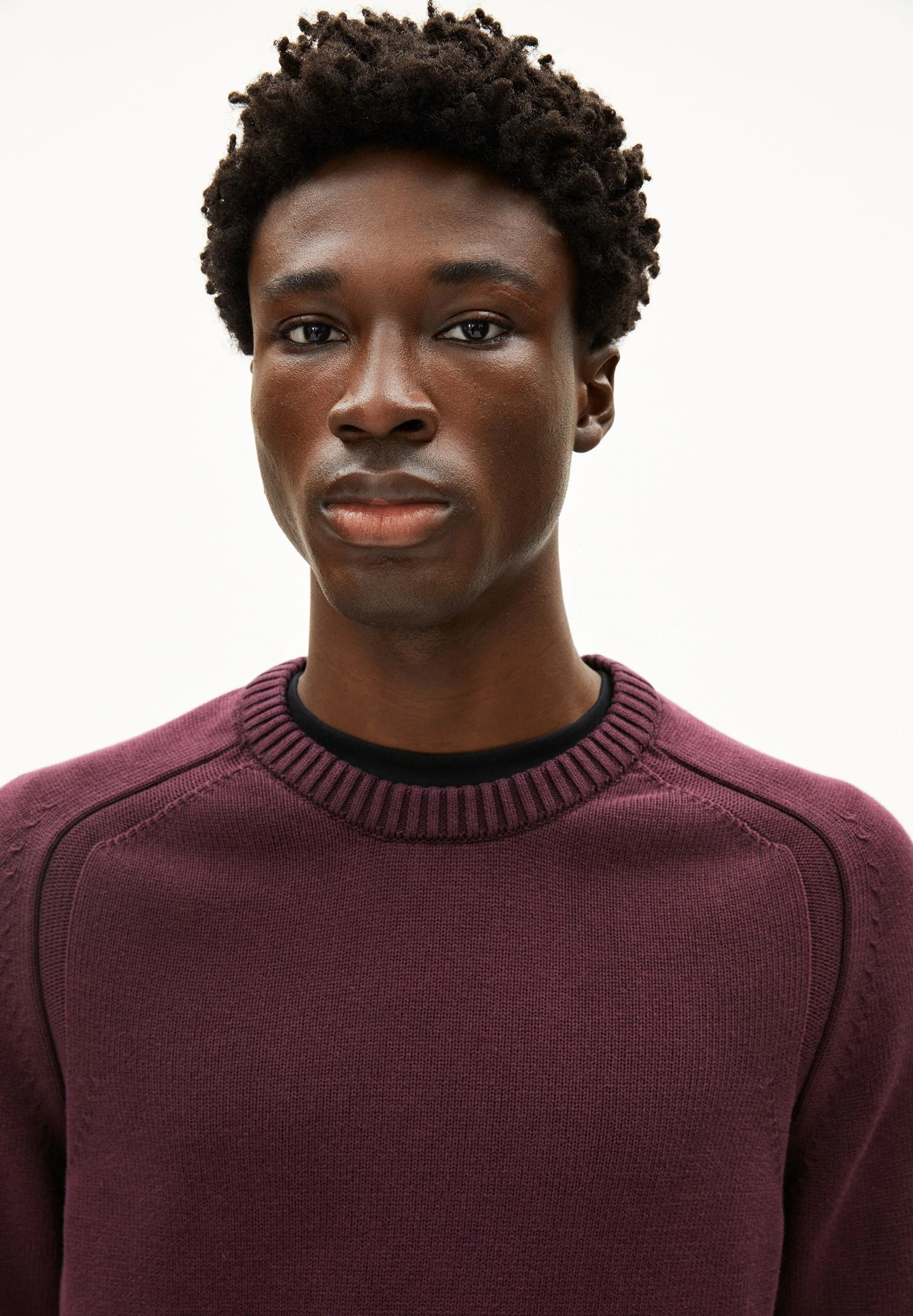 VAANJO GMT DYE STRICKPULLOVER | dark cranberry - Image 3