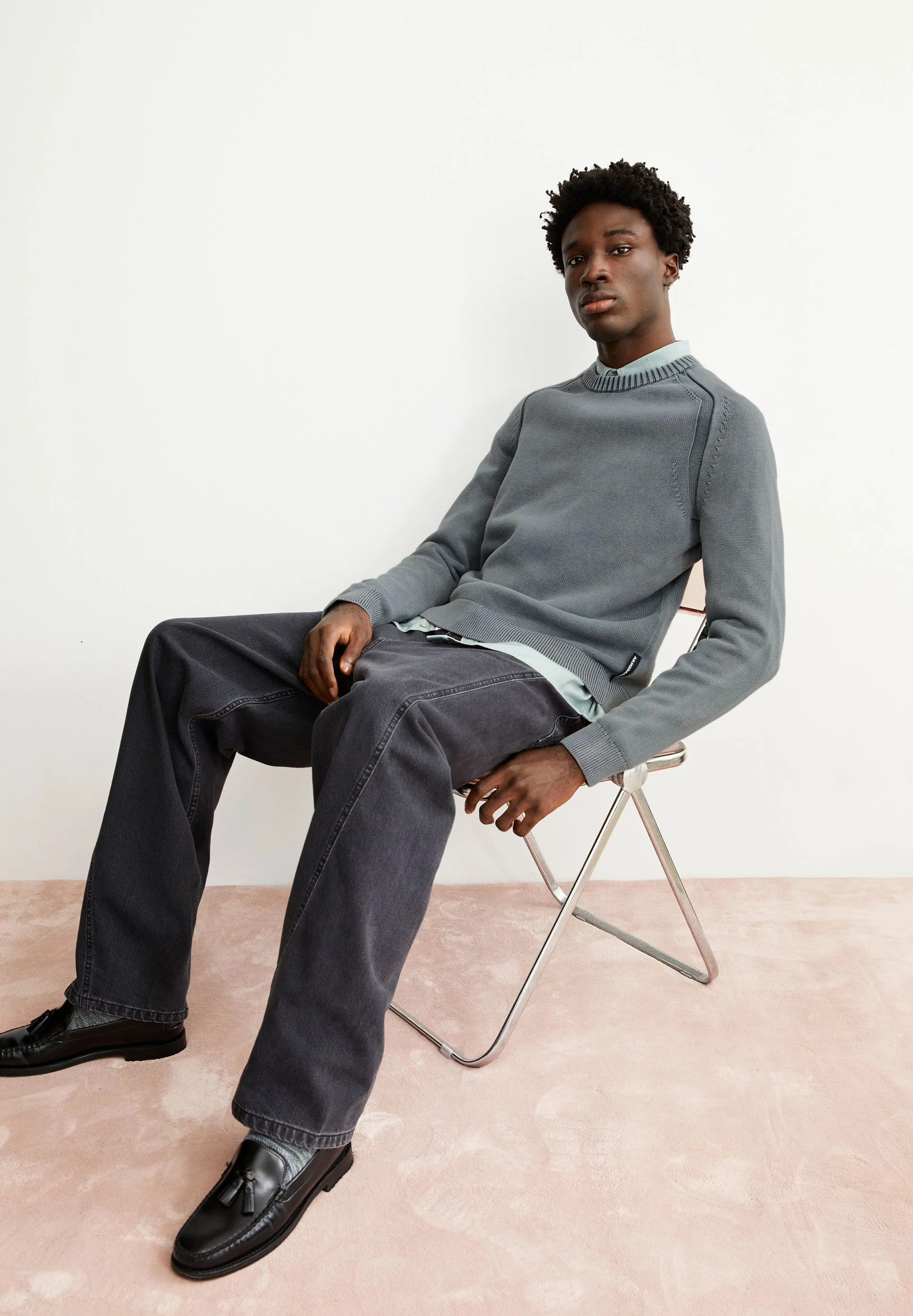 VAANJO GMT DYE STRICKPULLOVER | space steel - Image 4