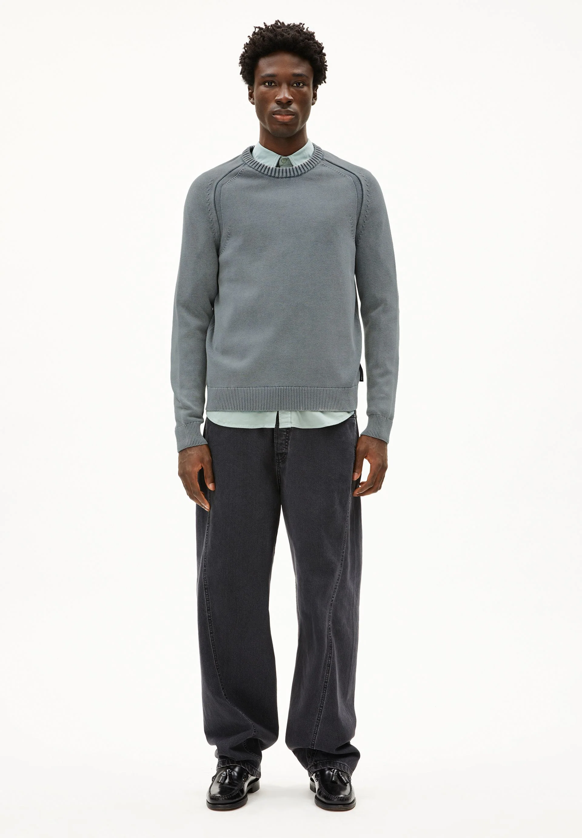 VAANJO GMT DYE STRICKPULLOVER | space steel - Image 5