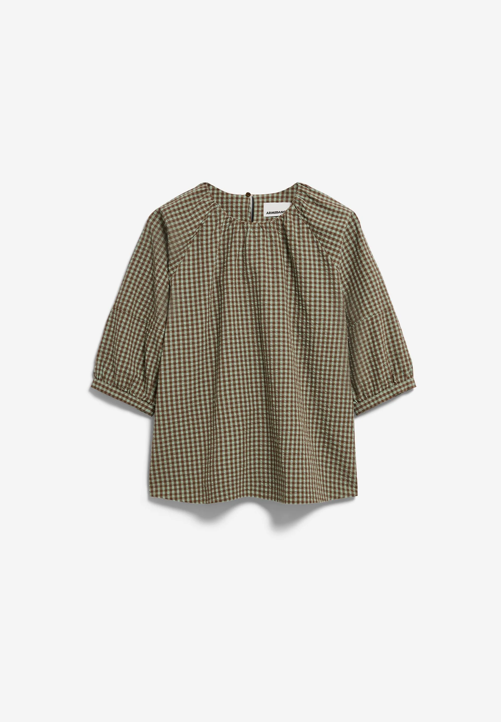 VICHY SEERSUCKER BLUSE | foam-dried palm - Image 6