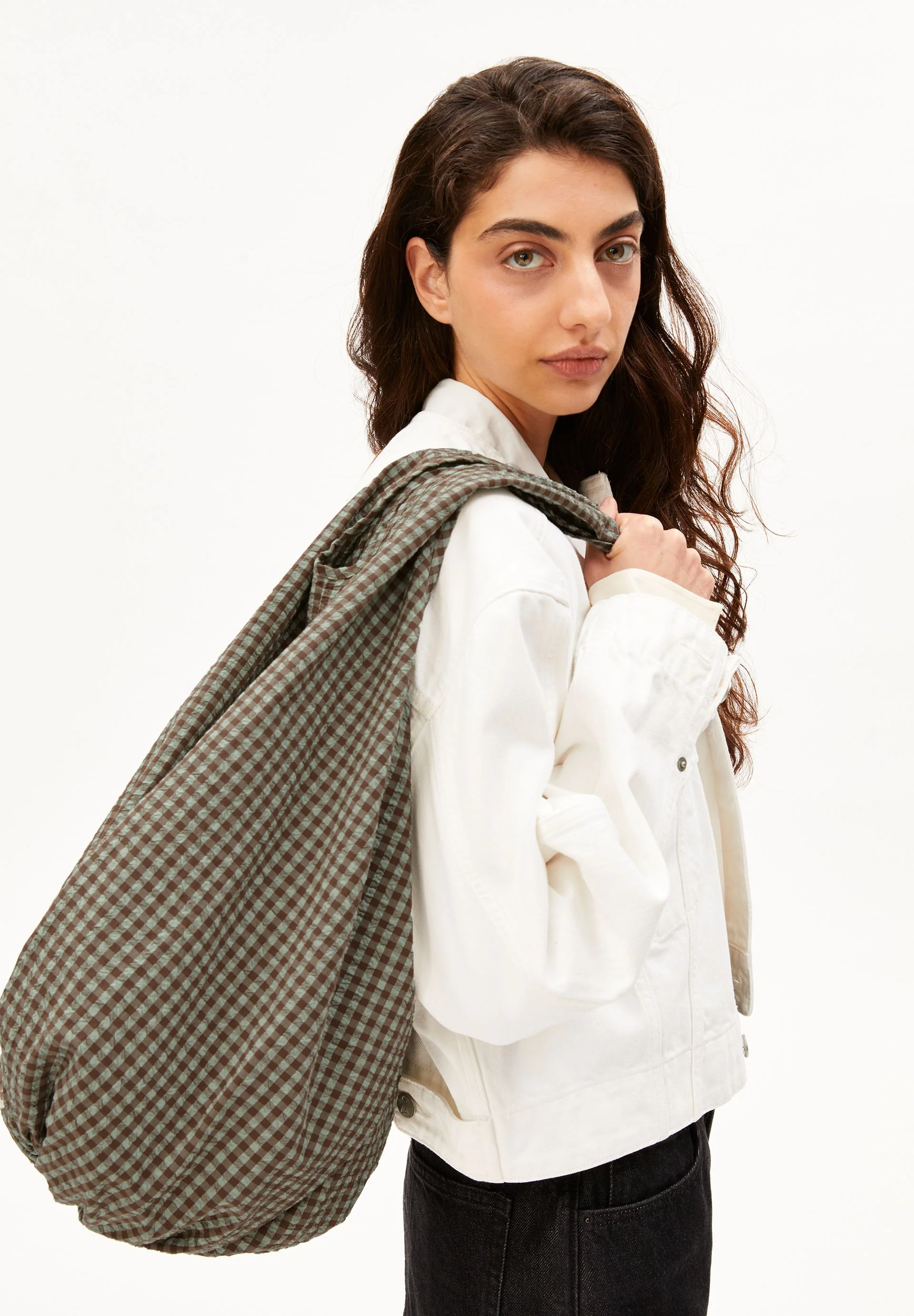 VICHY SEERSUCKER POUCH BAG W | foam-dried palm - Image 3