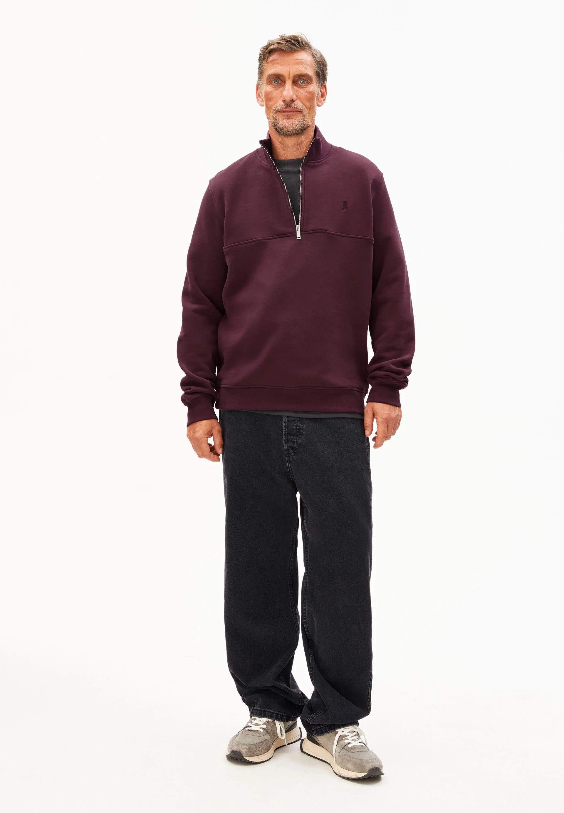 WAARLO FLEECE SWEATTROYER | dark cranberry - Image 5