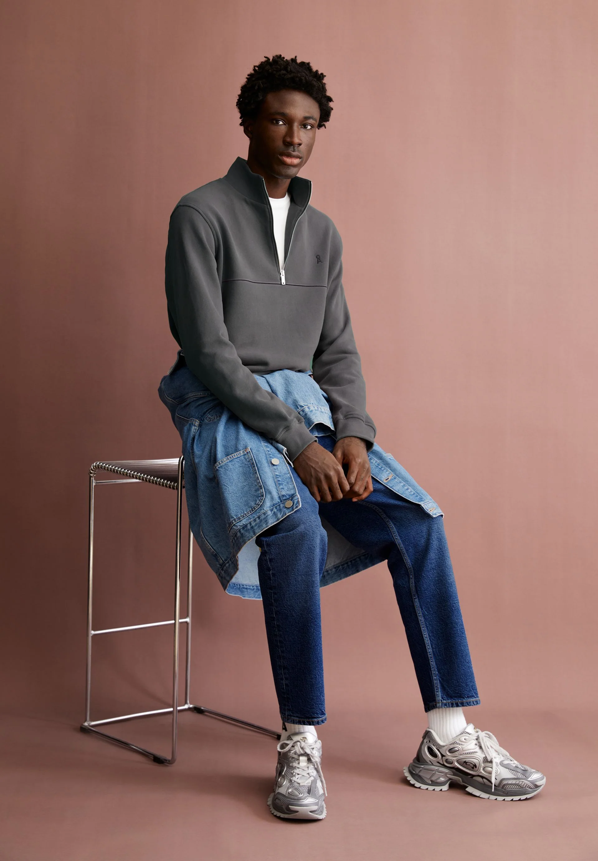 WAARLO FLEECE SWEATTROYER | space steel - Image 4