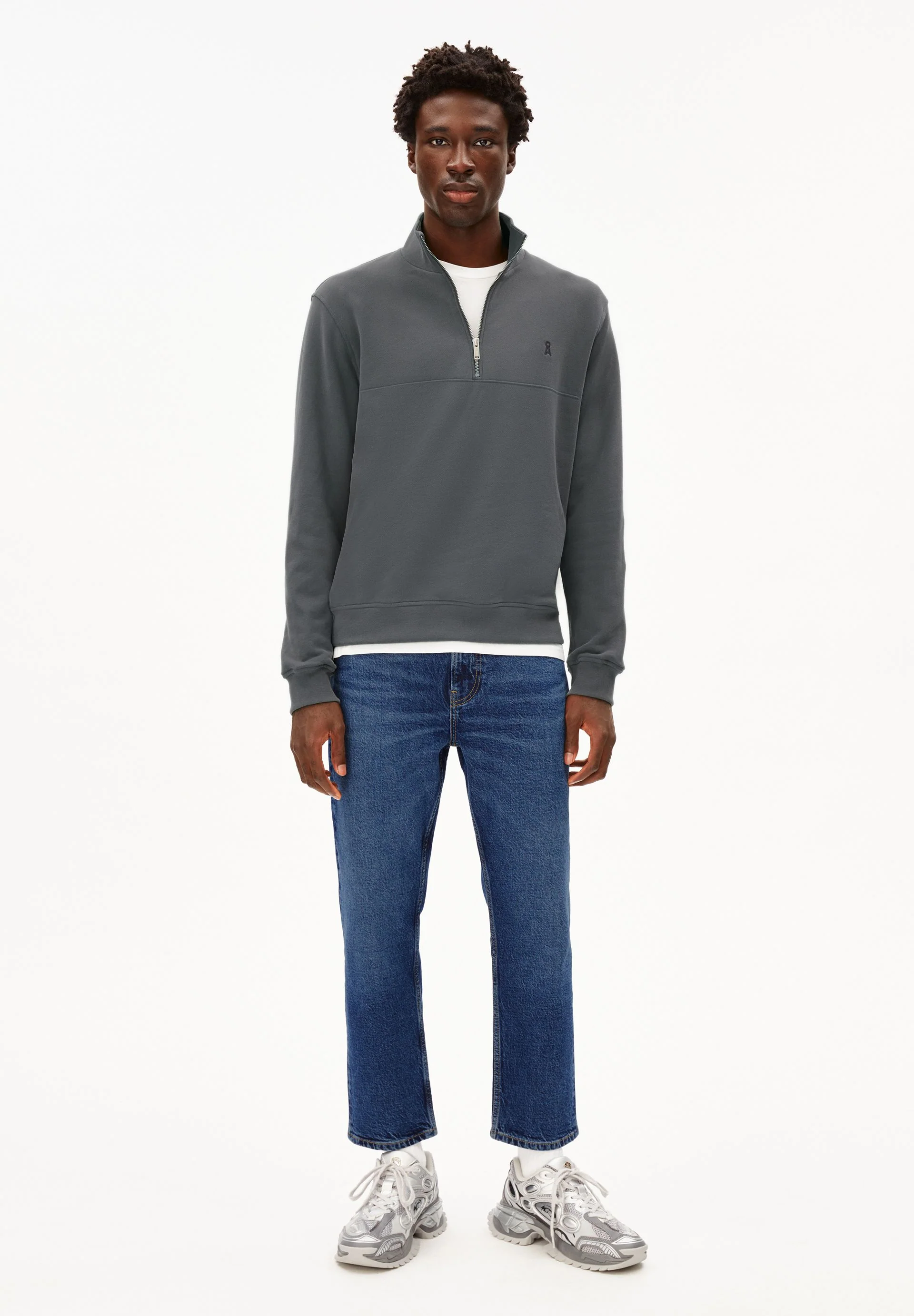 WAARLO FLEECE SWEATTROYER | space steel - Image 5