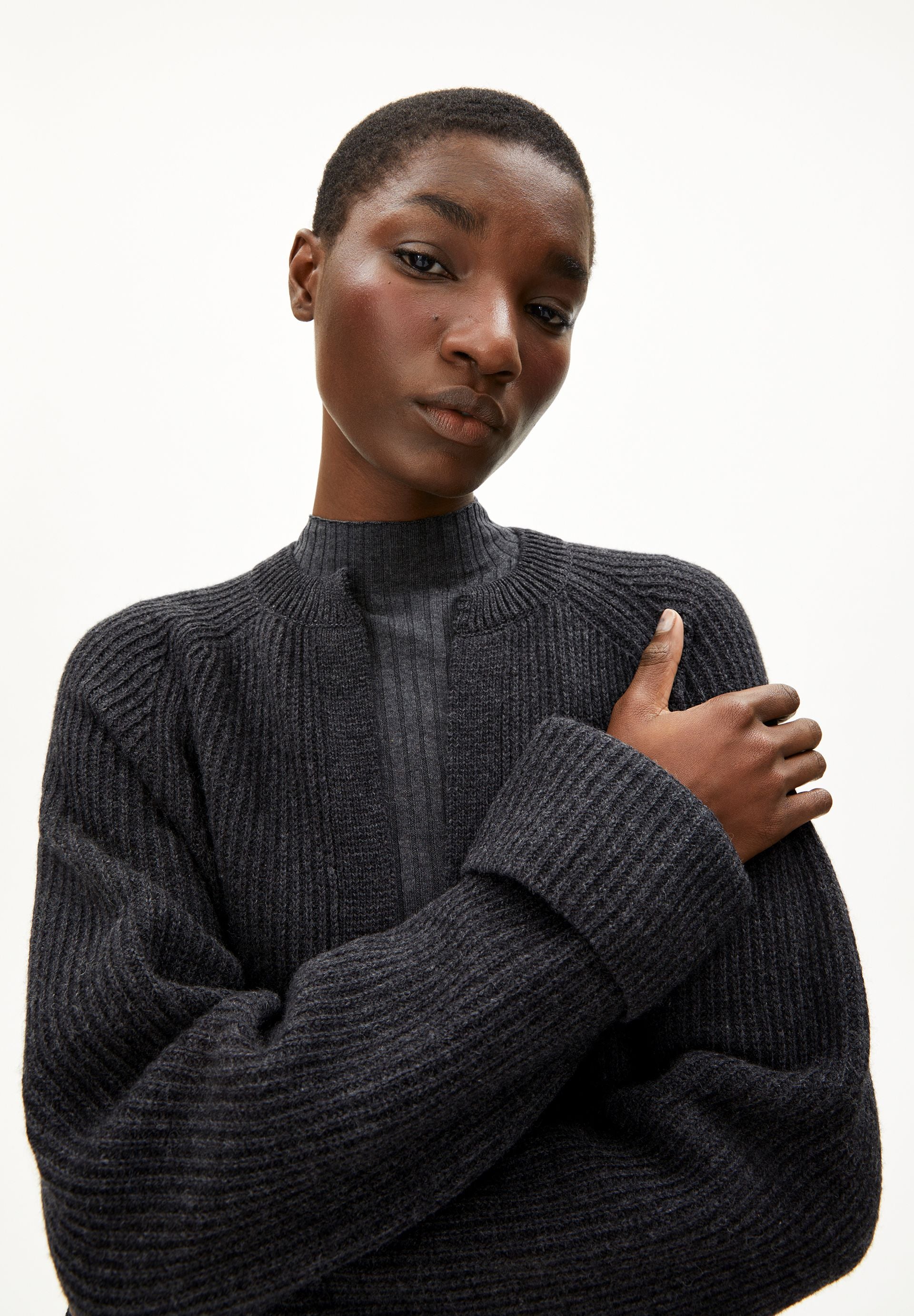 WARDAA STRICKJACKE | steel melange - Image 3
