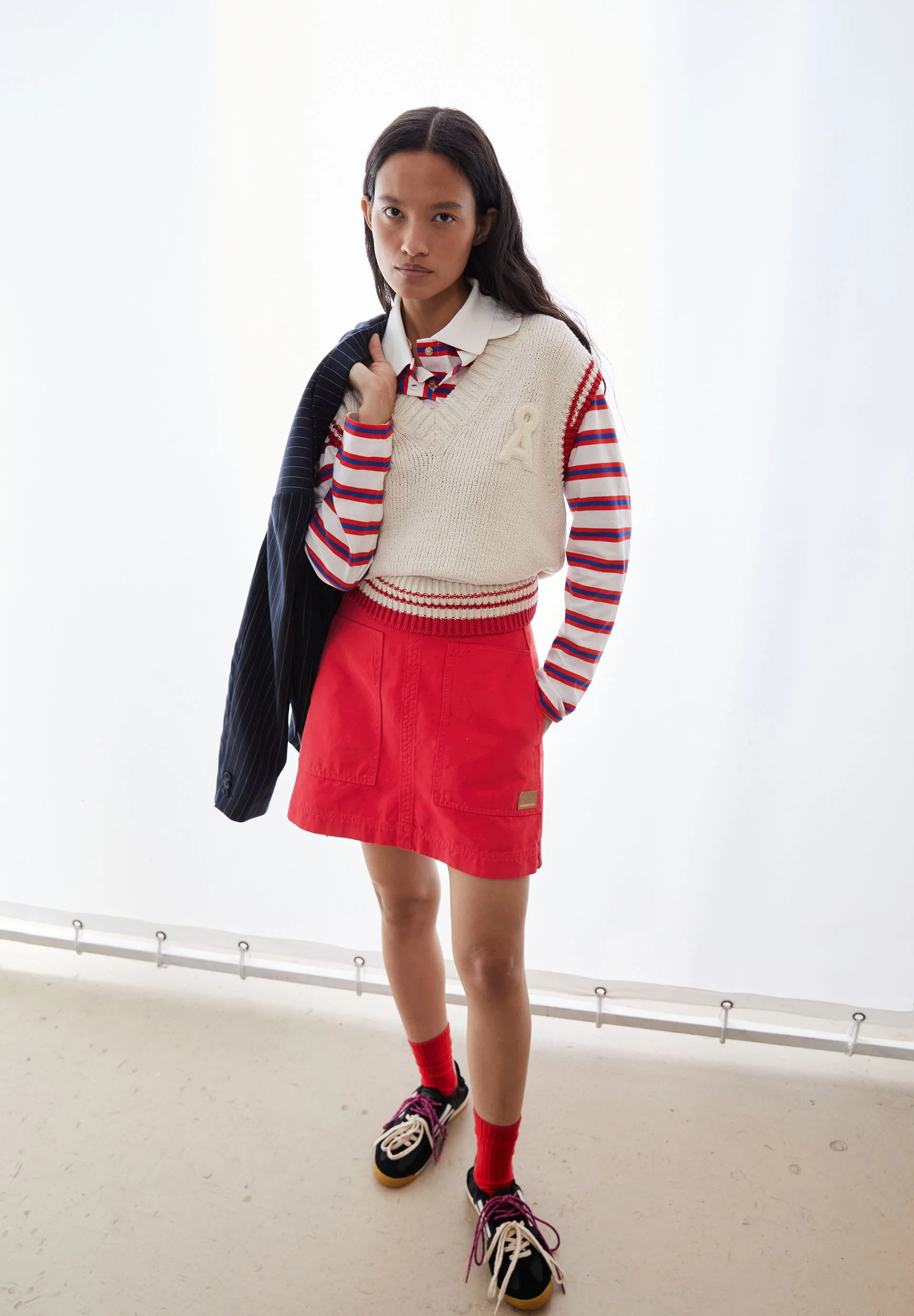 WORKWEAR CANVAS MINI-ROCK | mars red - Image 4