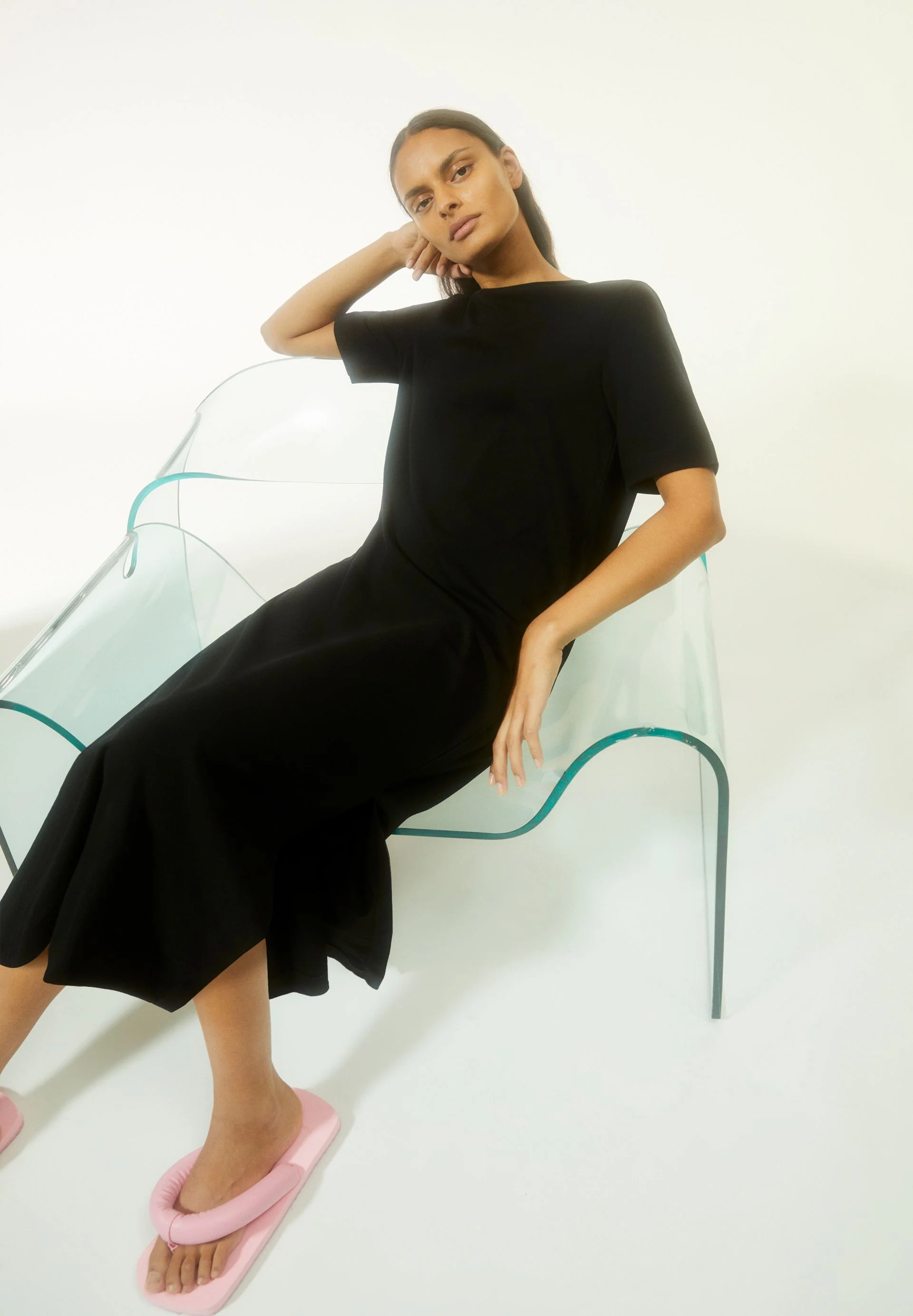 XELINAA JERSEY-MIDI-KLEID | black - Image 4