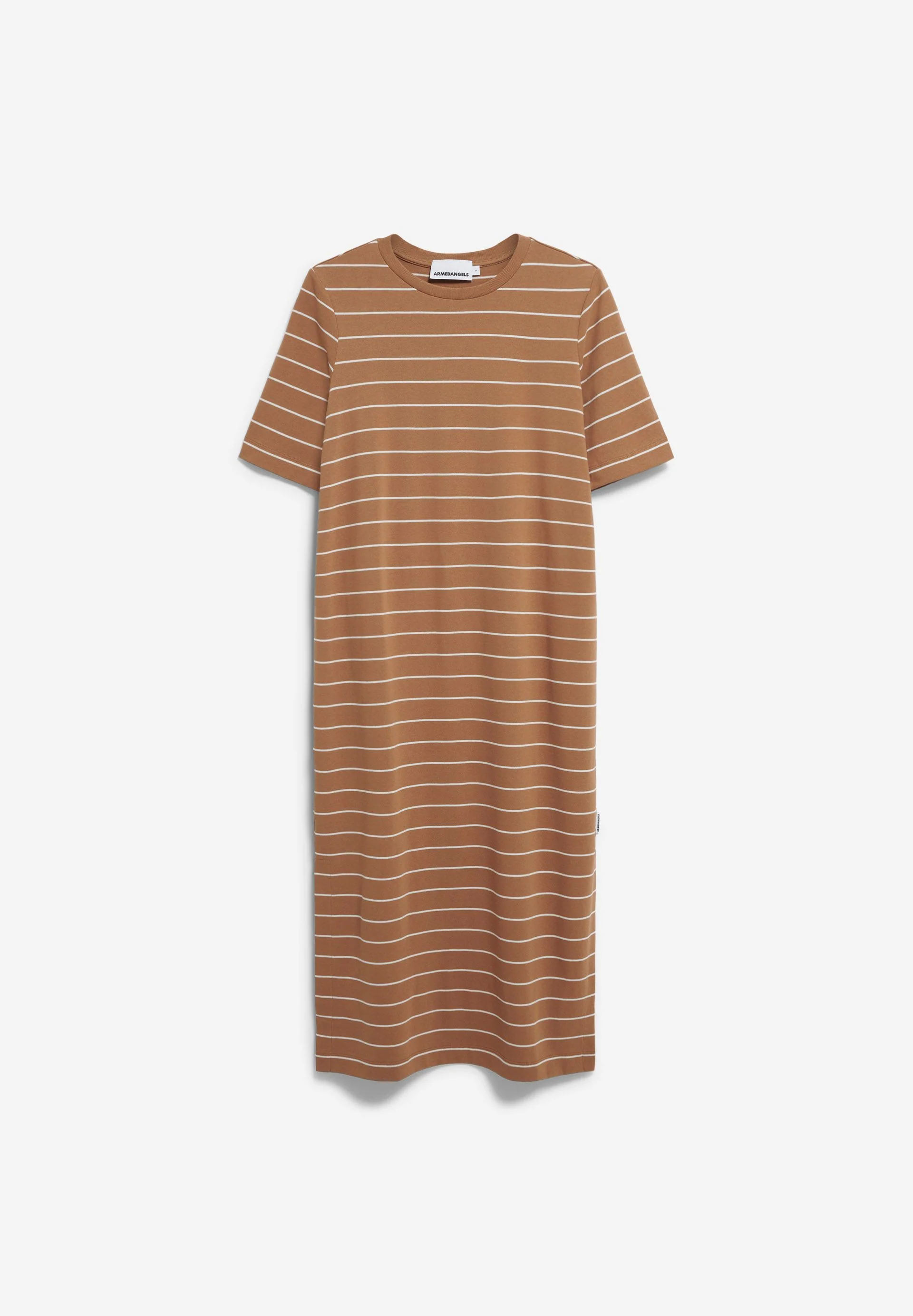 XELINAA FEIN GESTREIFTES MIDI-KLEID | pale umber-undyed - Image 6