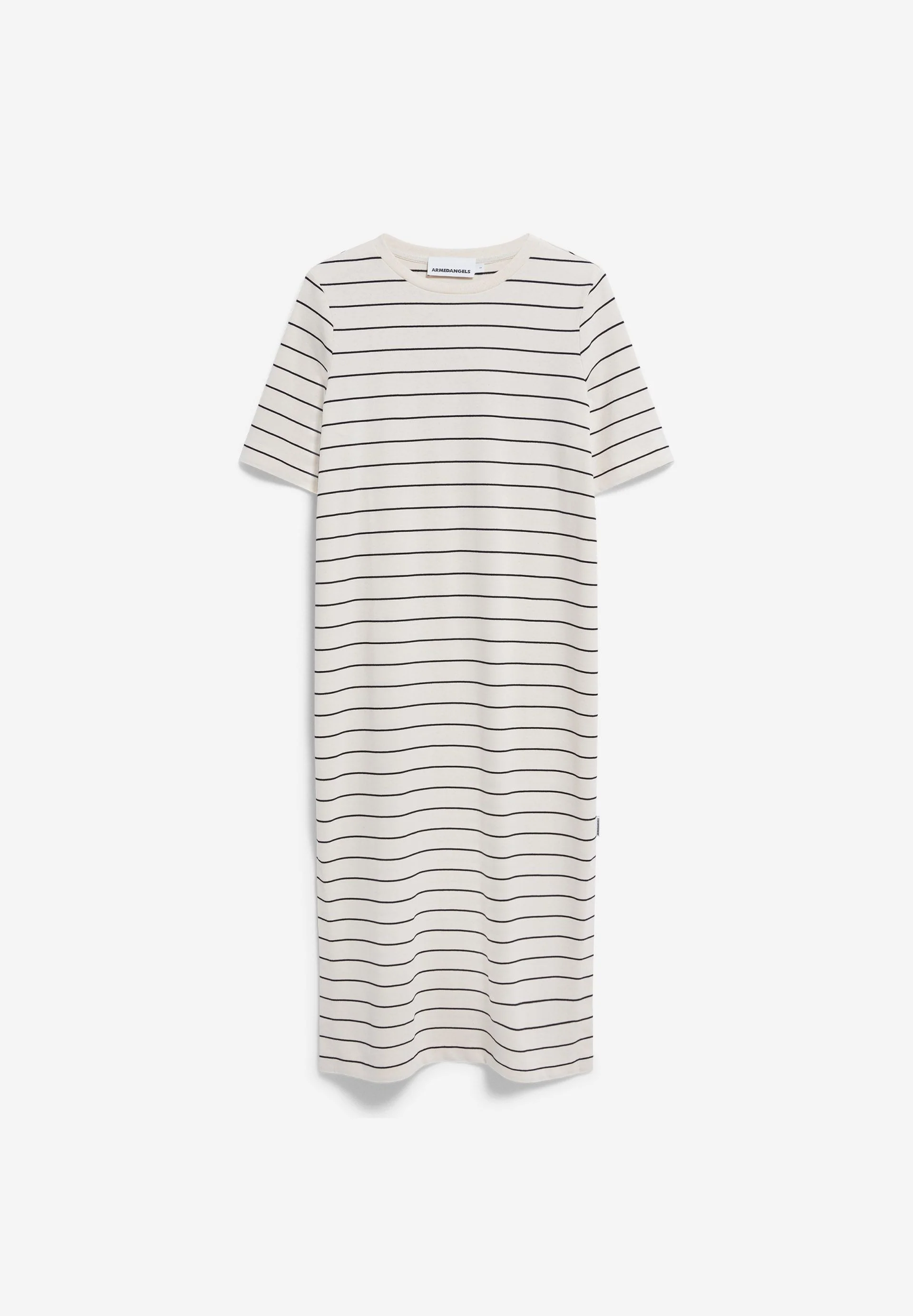 XELINAA FEIN GESTREIFTES MIDI-KLEID | undyed-black - Image 6