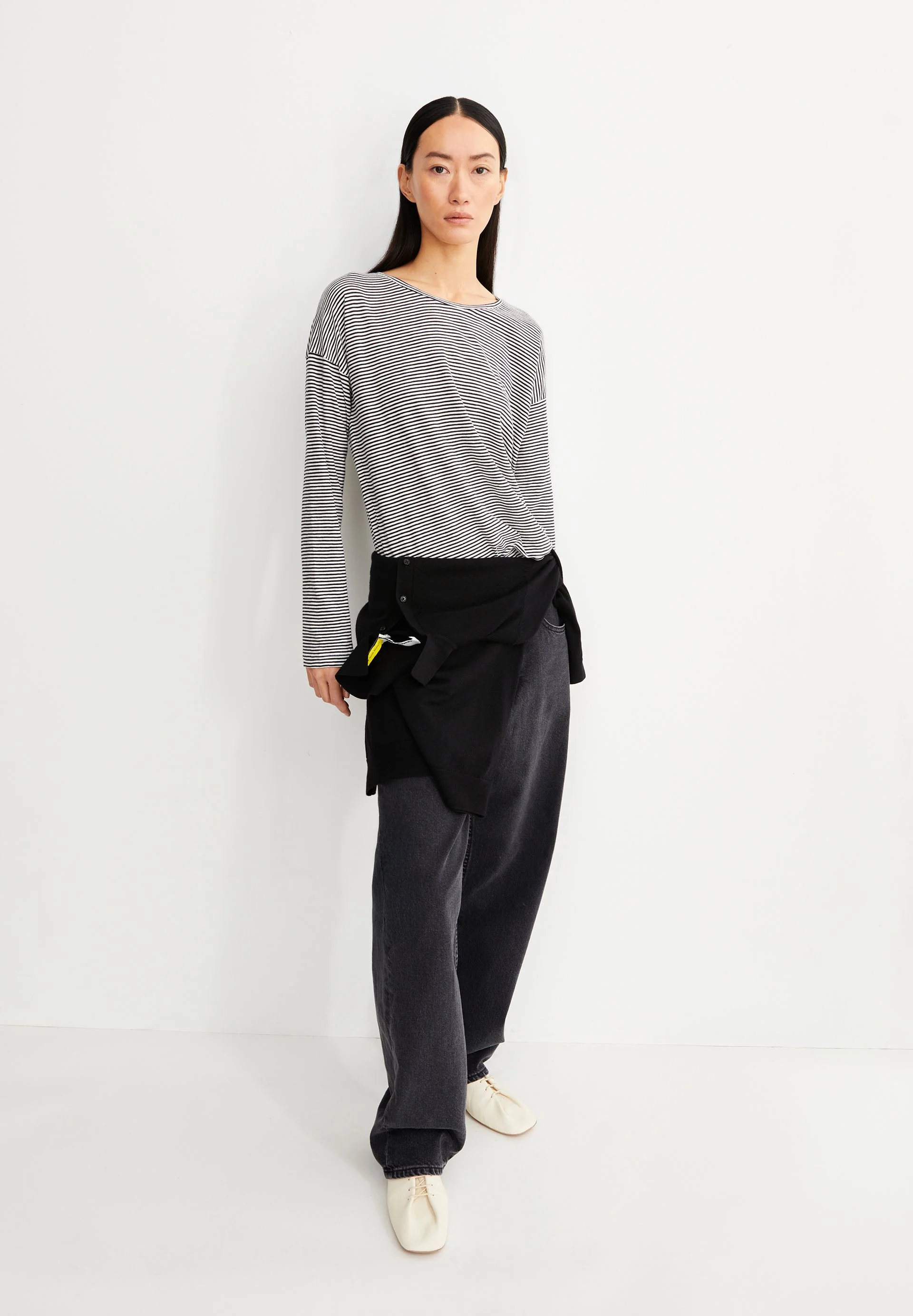 XIANAA GESTREIFTES LANGARMSHIRT | black-oatmilk - Image 4