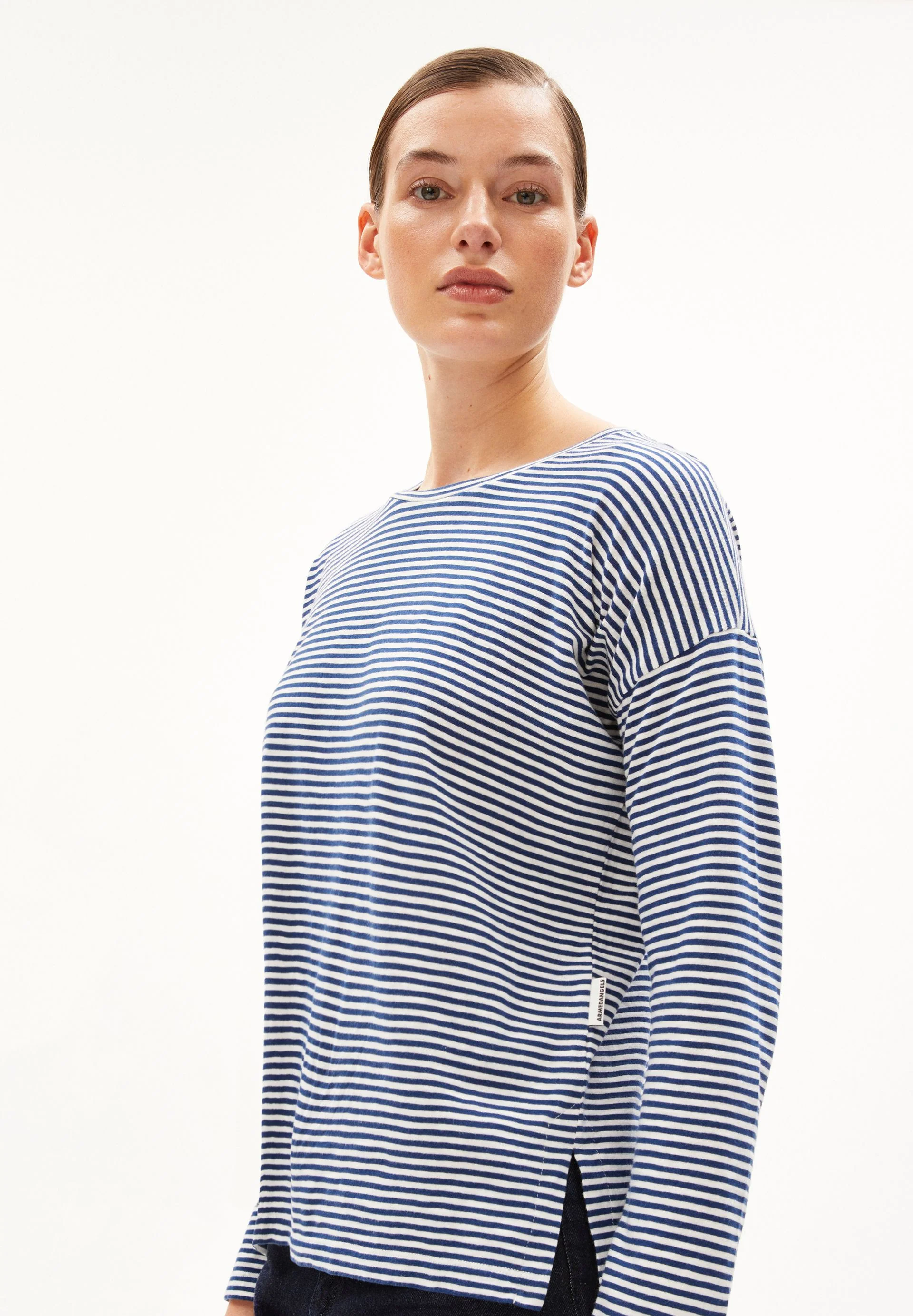 XIANAA GESTREIFTES LANGARMSHIRT | faded indigo-oatmilk - Image 2