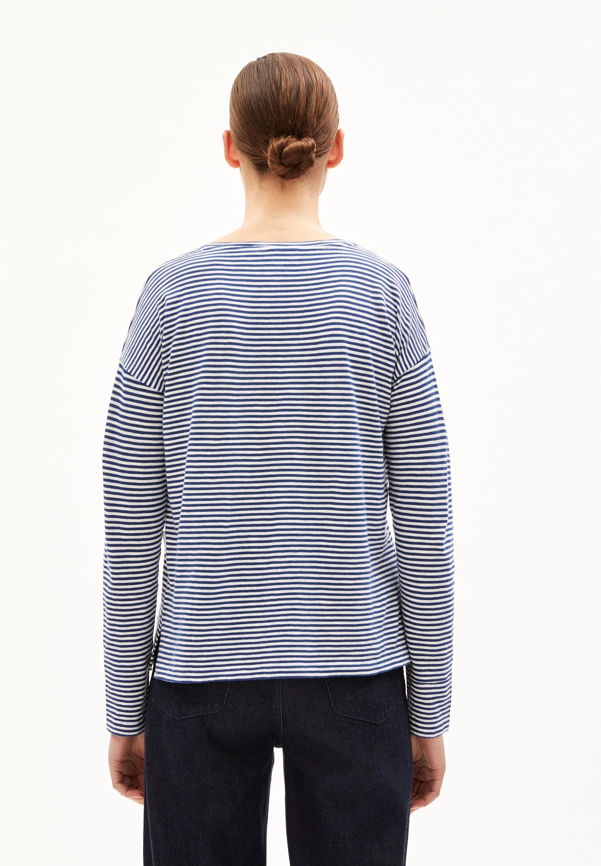 XIANAA GESTREIFTES LANGARMSHIRT | faded indigo-oatmilk - Image 3