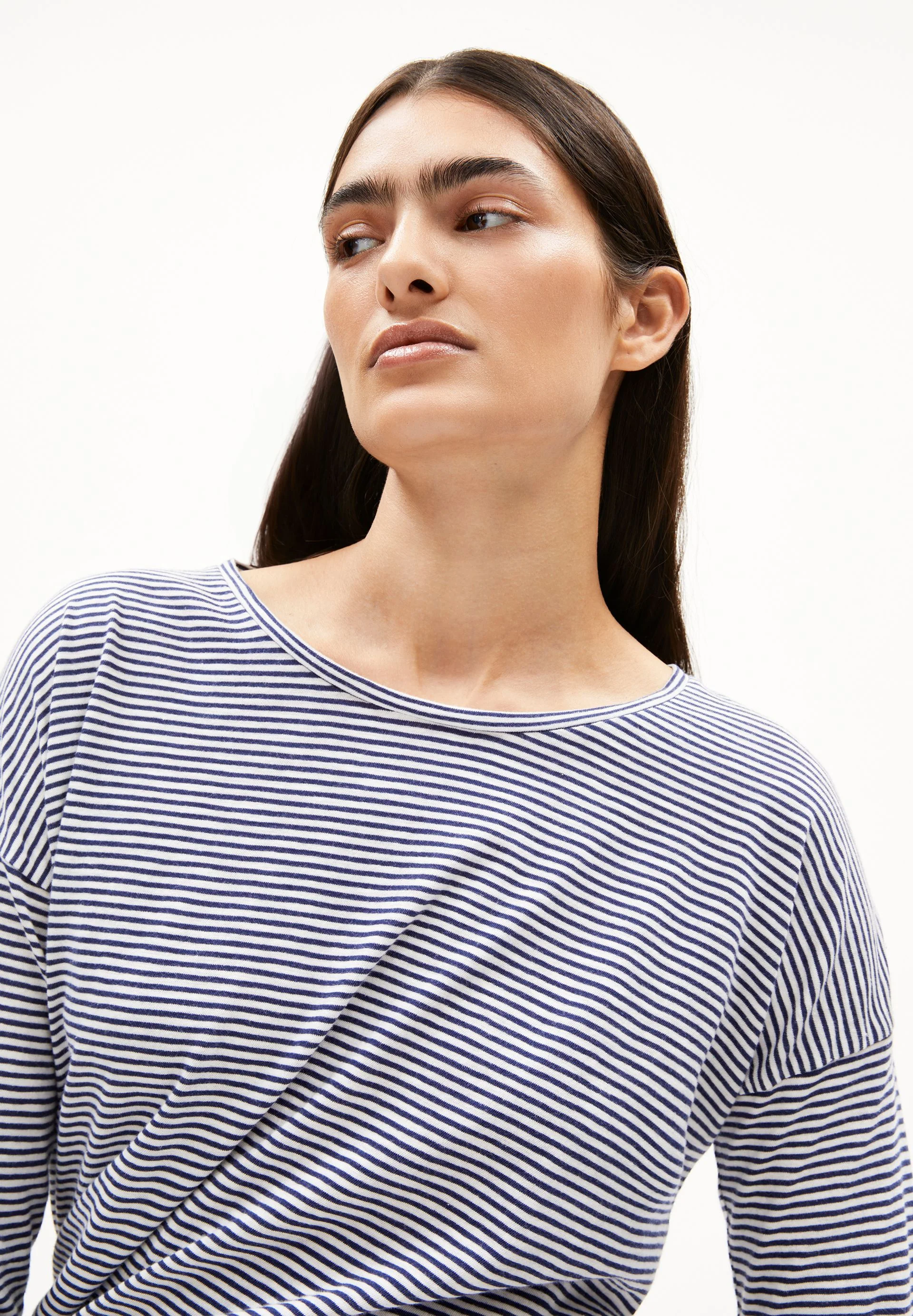 XIANAA GESTREIFTES LANGARMSHIRT | oatmilk-blue noon - Image 3