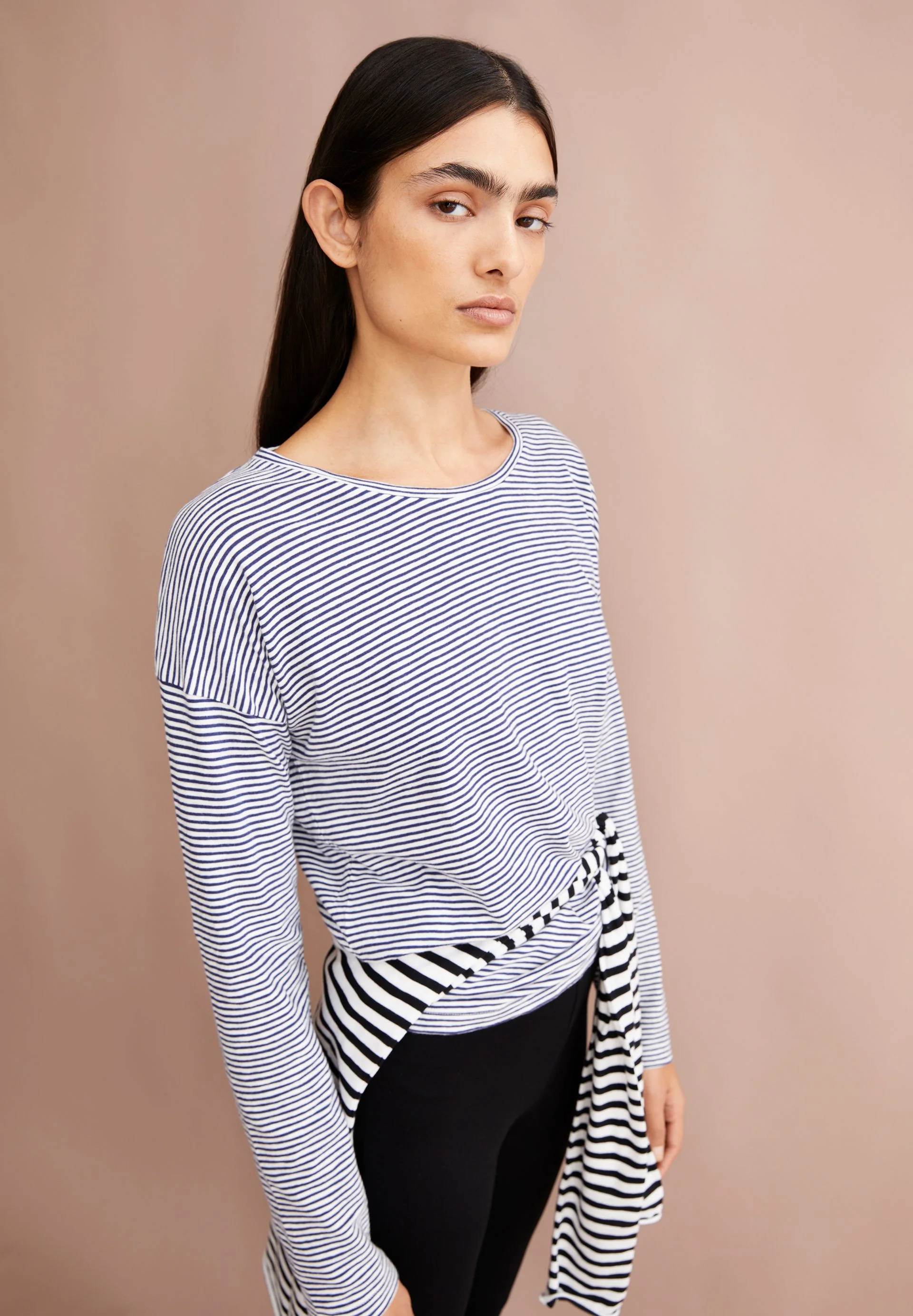 XIANAA GESTREIFTES LANGARMSHIRT | oatmilk-blue noon - Image 4