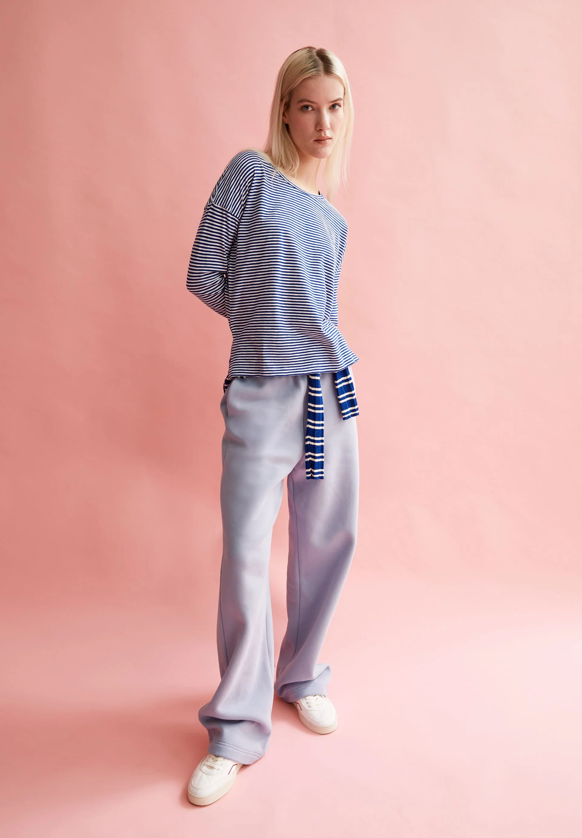 XIANAA GESTREIFTES LANGARMSHIRT | oatmilk-lapis blue - Image 4