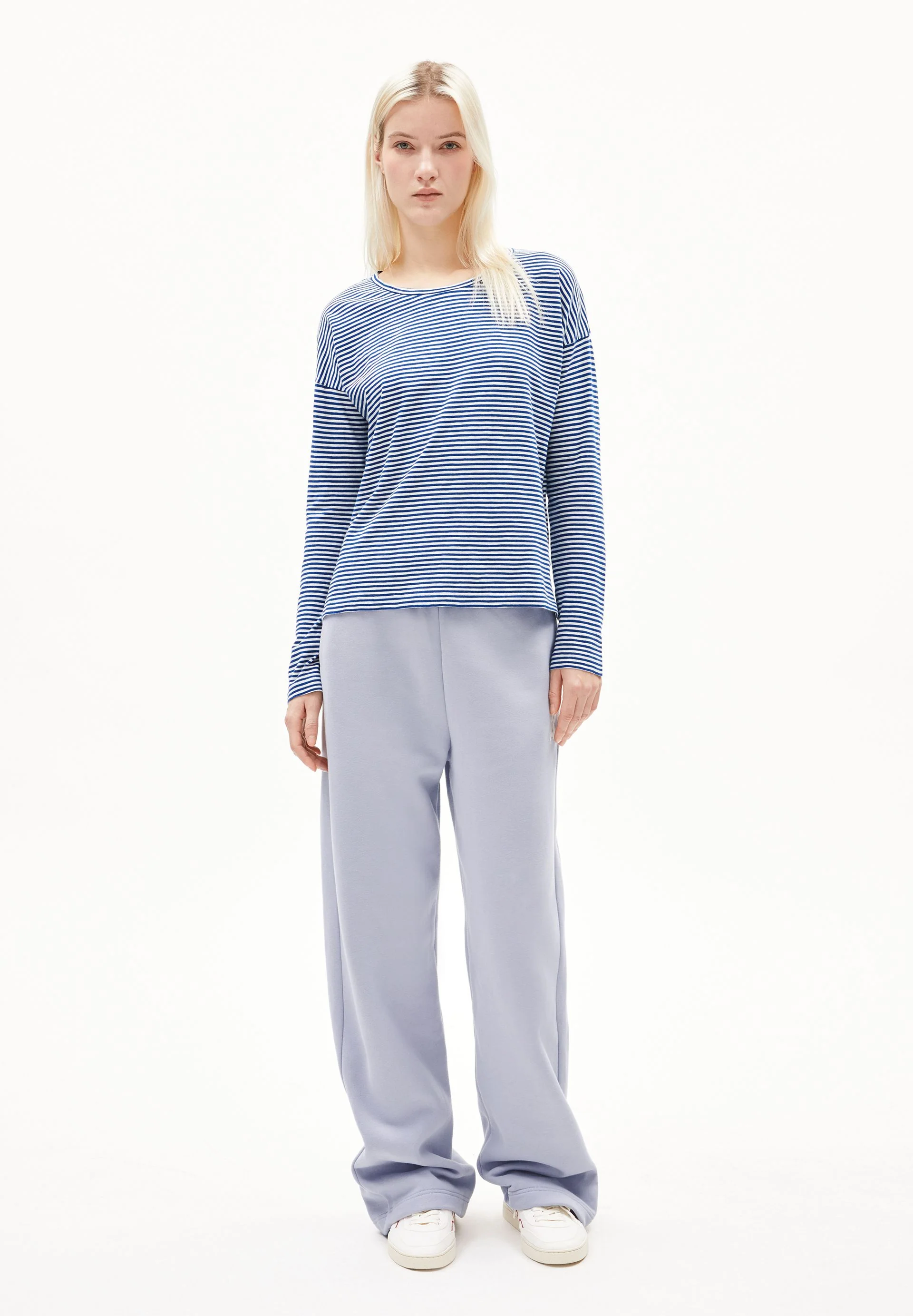XIANAA GESTREIFTES LANGARMSHIRT | oatmilk-lapis blue - Image 5