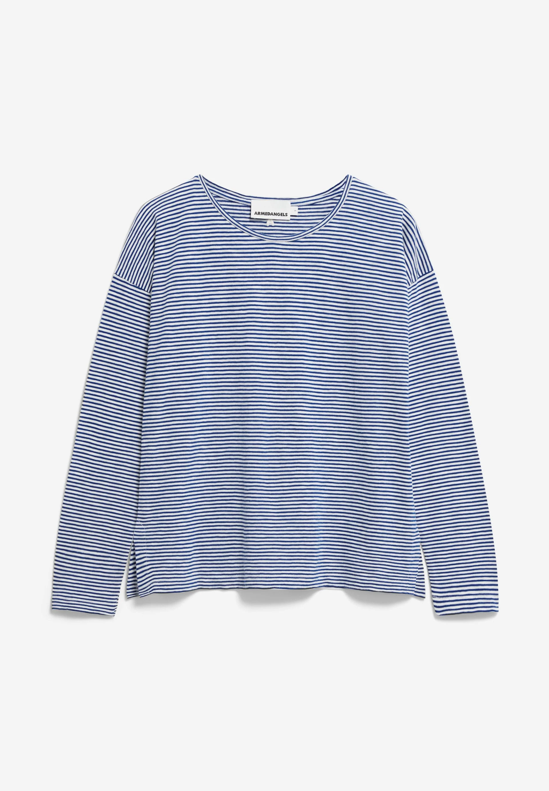 XIANAA GESTREIFTES LANGARMSHIRT | oatmilk-lapis blue - Image 6