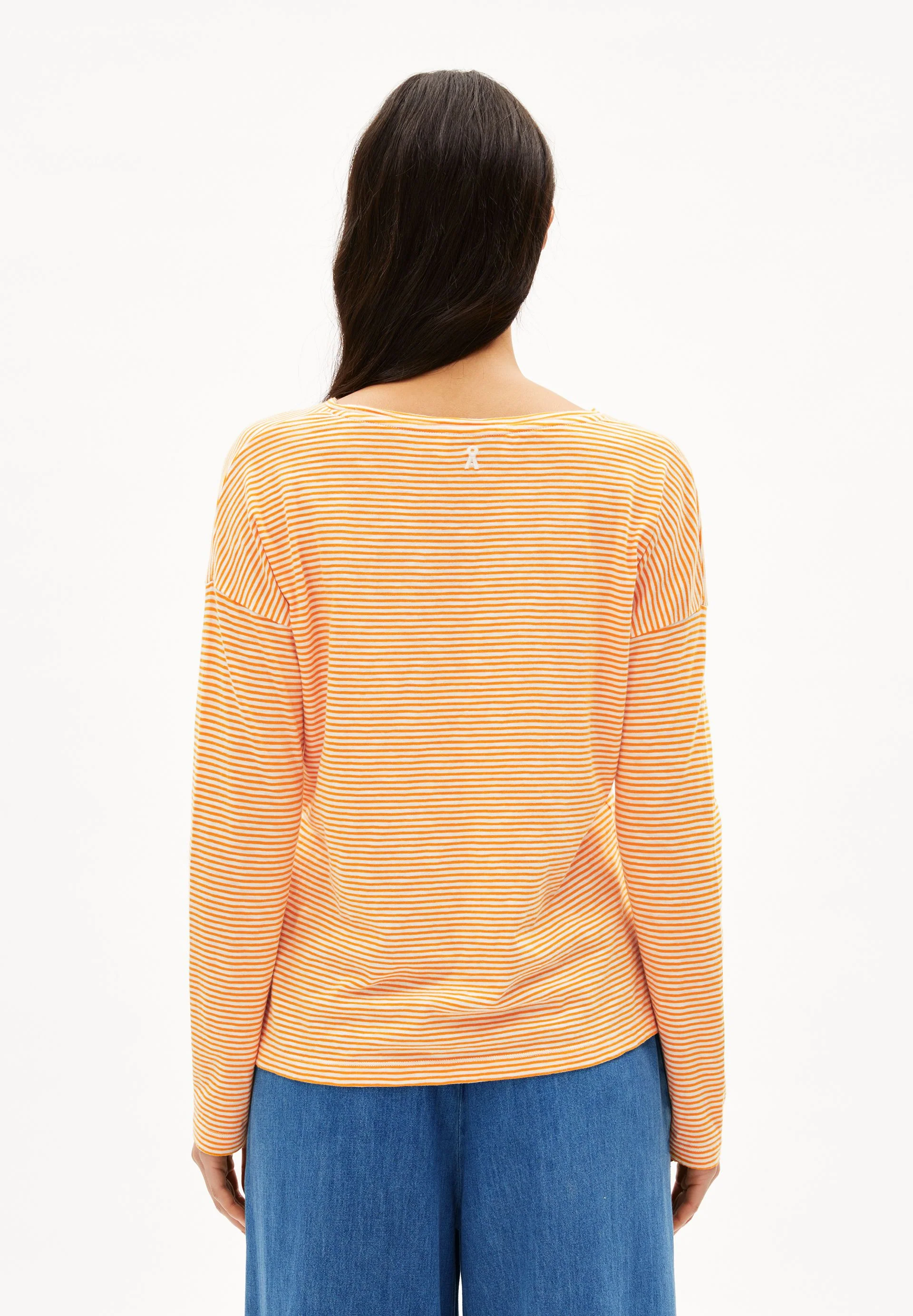 XIANAA GESTREIFTES LANGARMSHIRT | oatmilk-light tangerine - Image 2