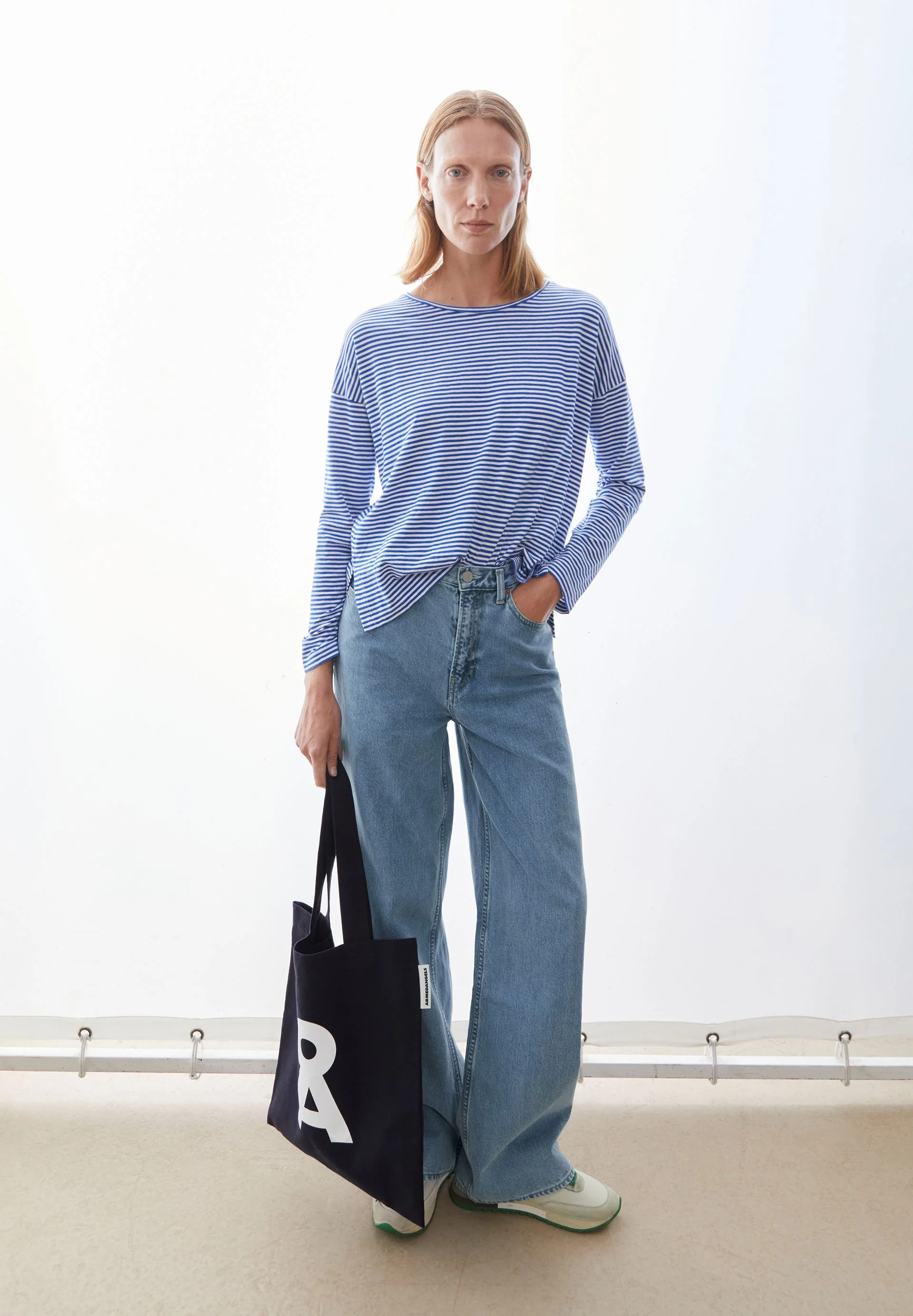 XIANAA GESTREIFTES LANGARMSHIRT | oatmilk-dynamo blue - Image 4