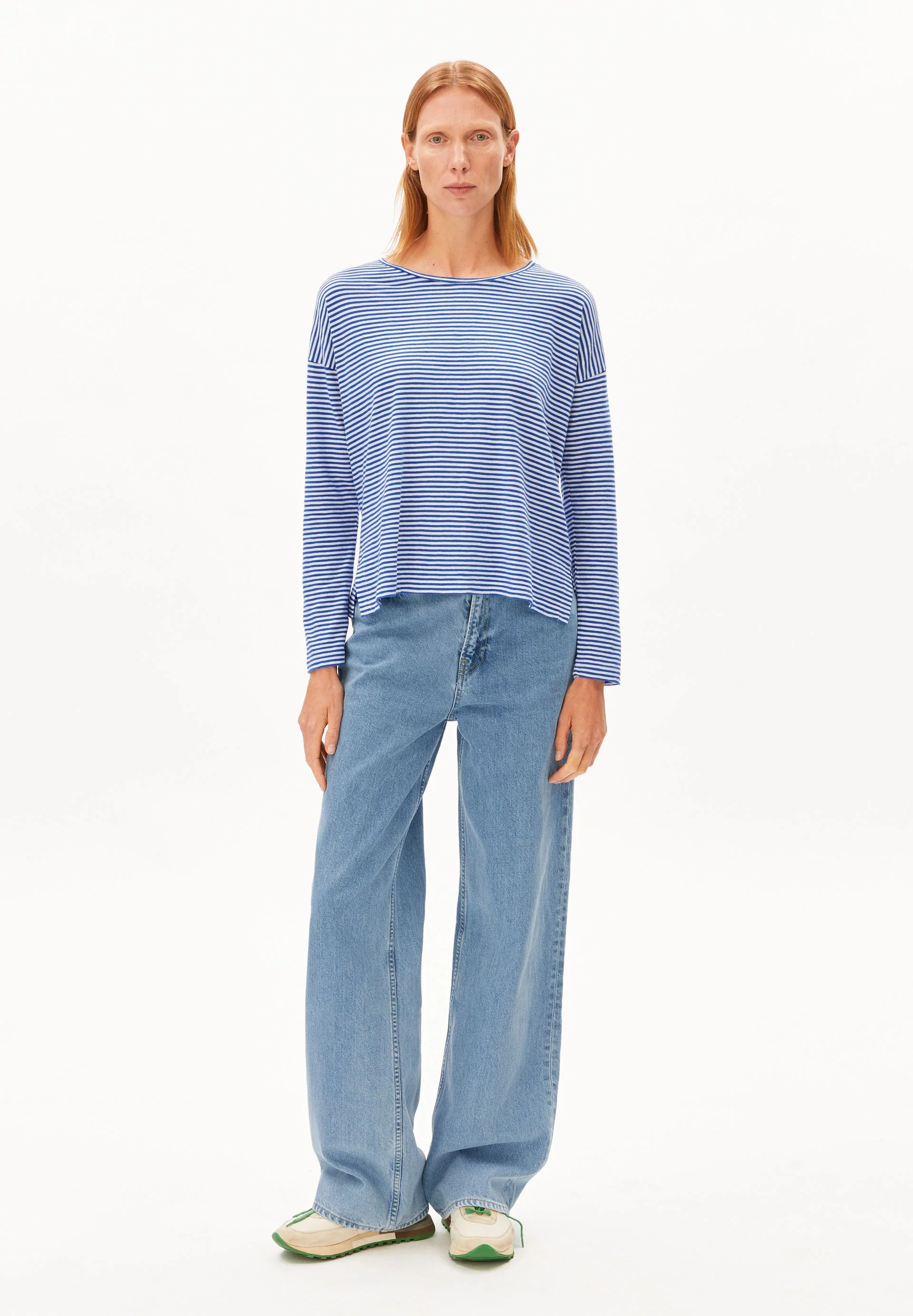 XIANAA GESTREIFTES LANGARMSHIRT | oatmilk-dynamo blue - Image 5