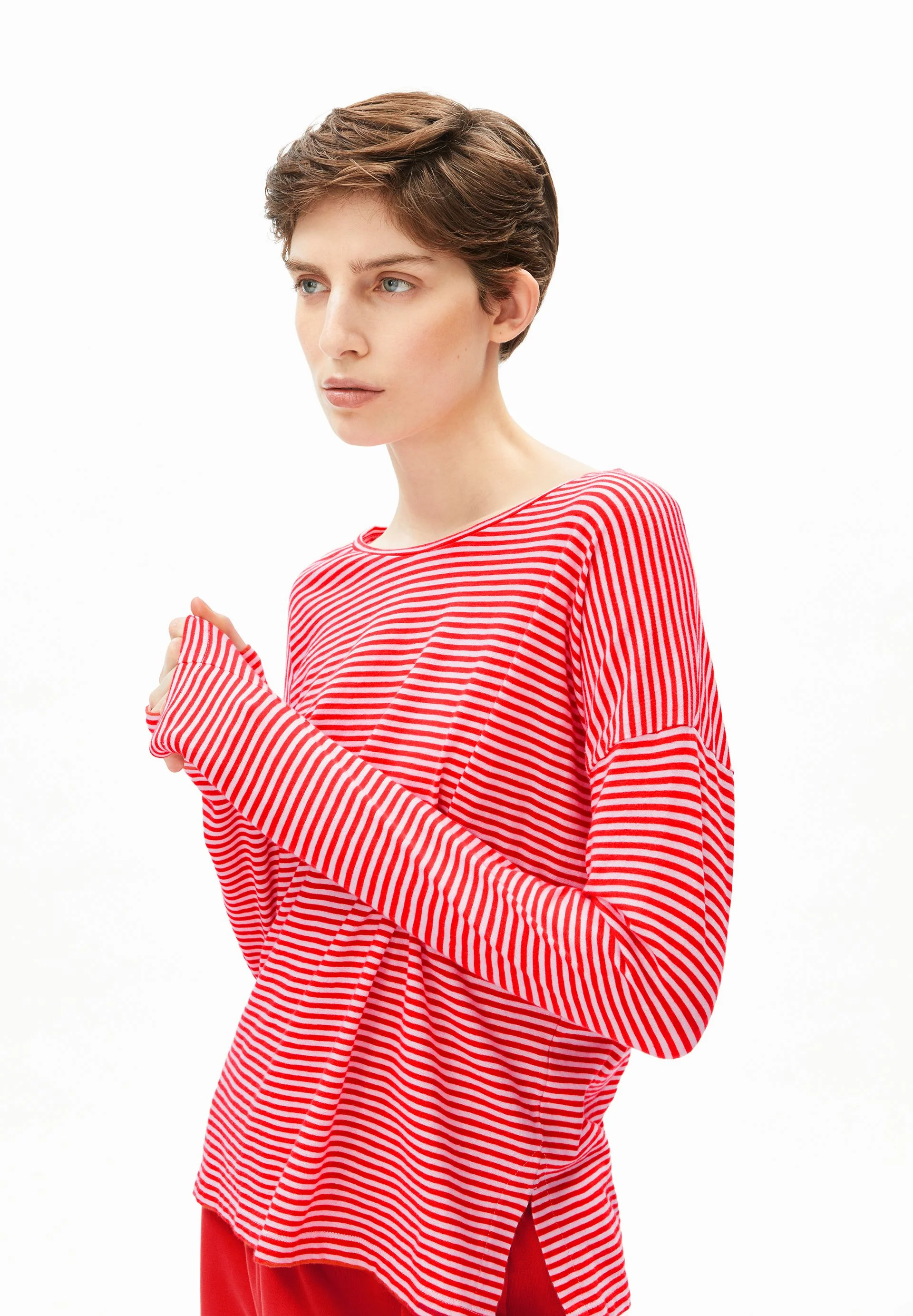 XIANAA GESTREIFTES LANGARMSHIRT | pink mist-mars red - Image 3