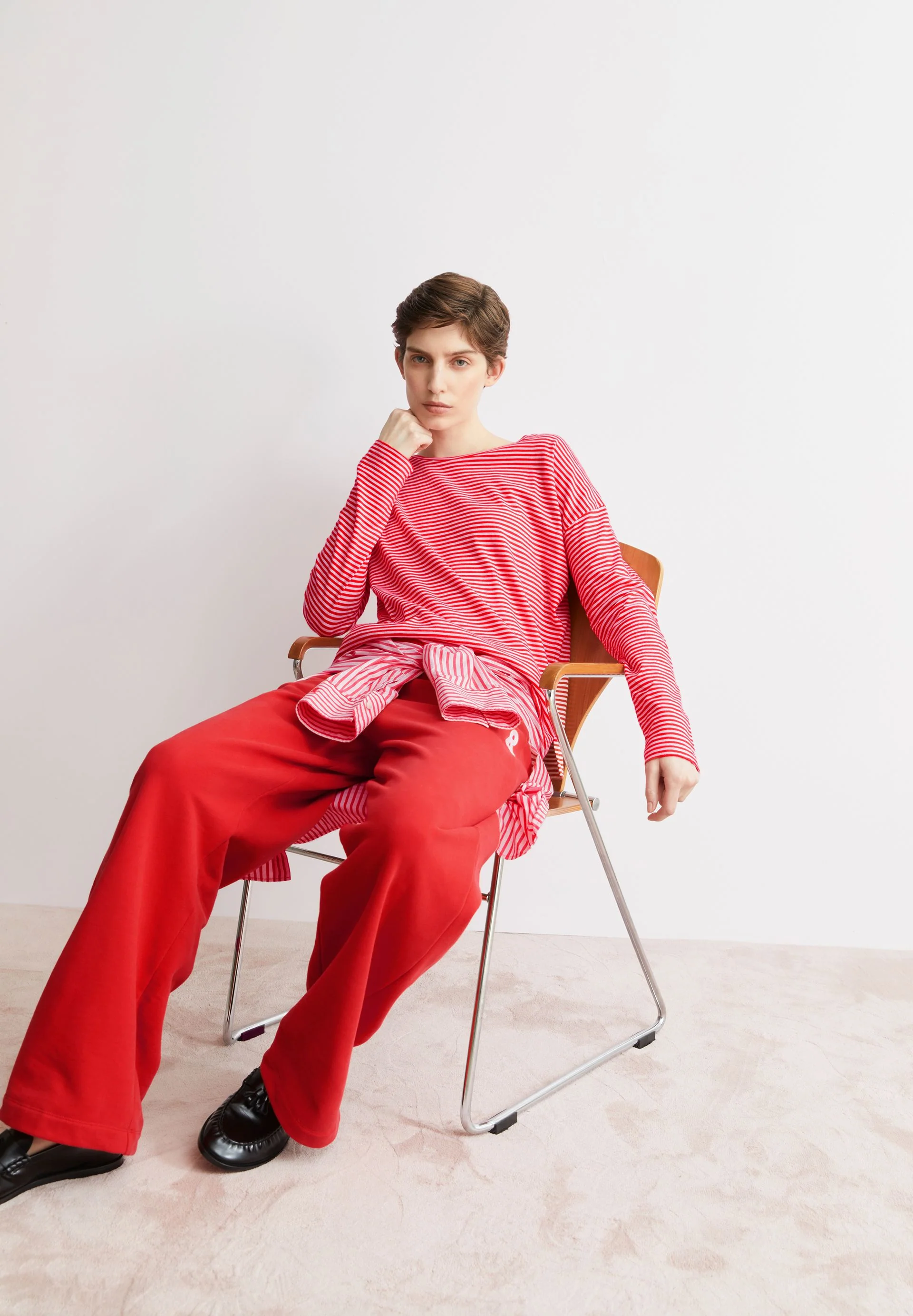 XIANAA GESTREIFTES LANGARMSHIRT | pink mist-mars red - Image 4