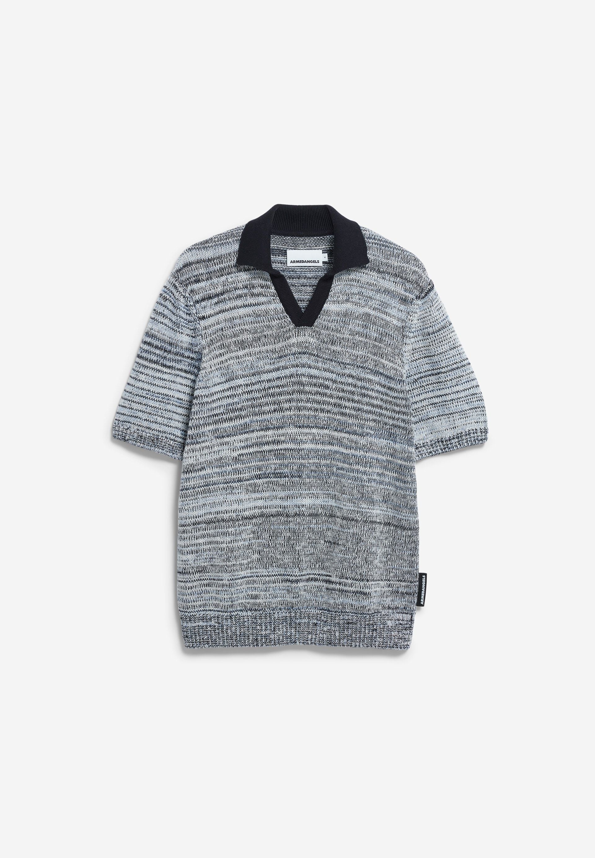 GARN-MIX POLOSHIRT | black-oatmilk-wedgwood - Image 6