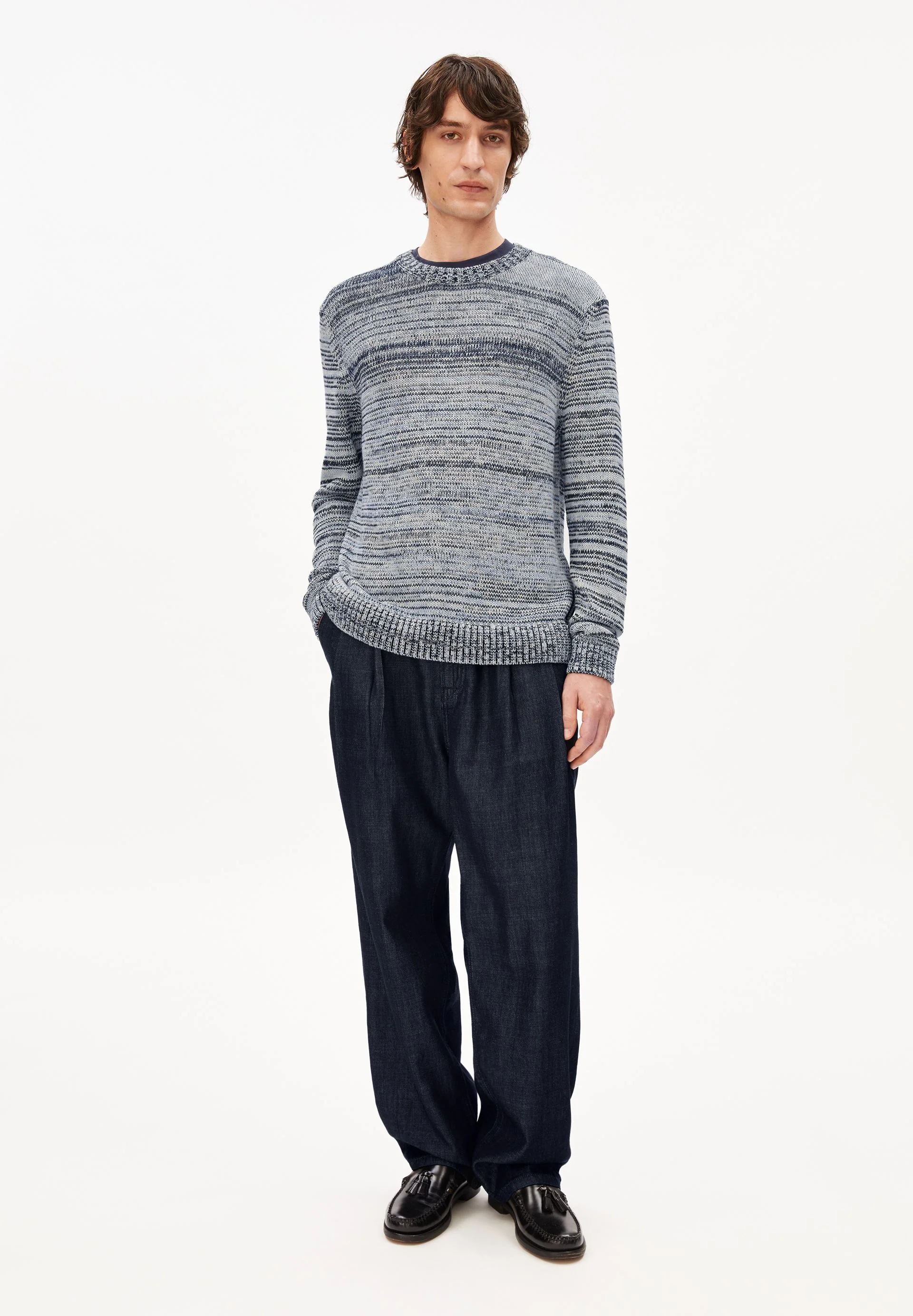 GARN-MIX STRICKPULLOVER | black-oatmilk-wedgwood - Image 5