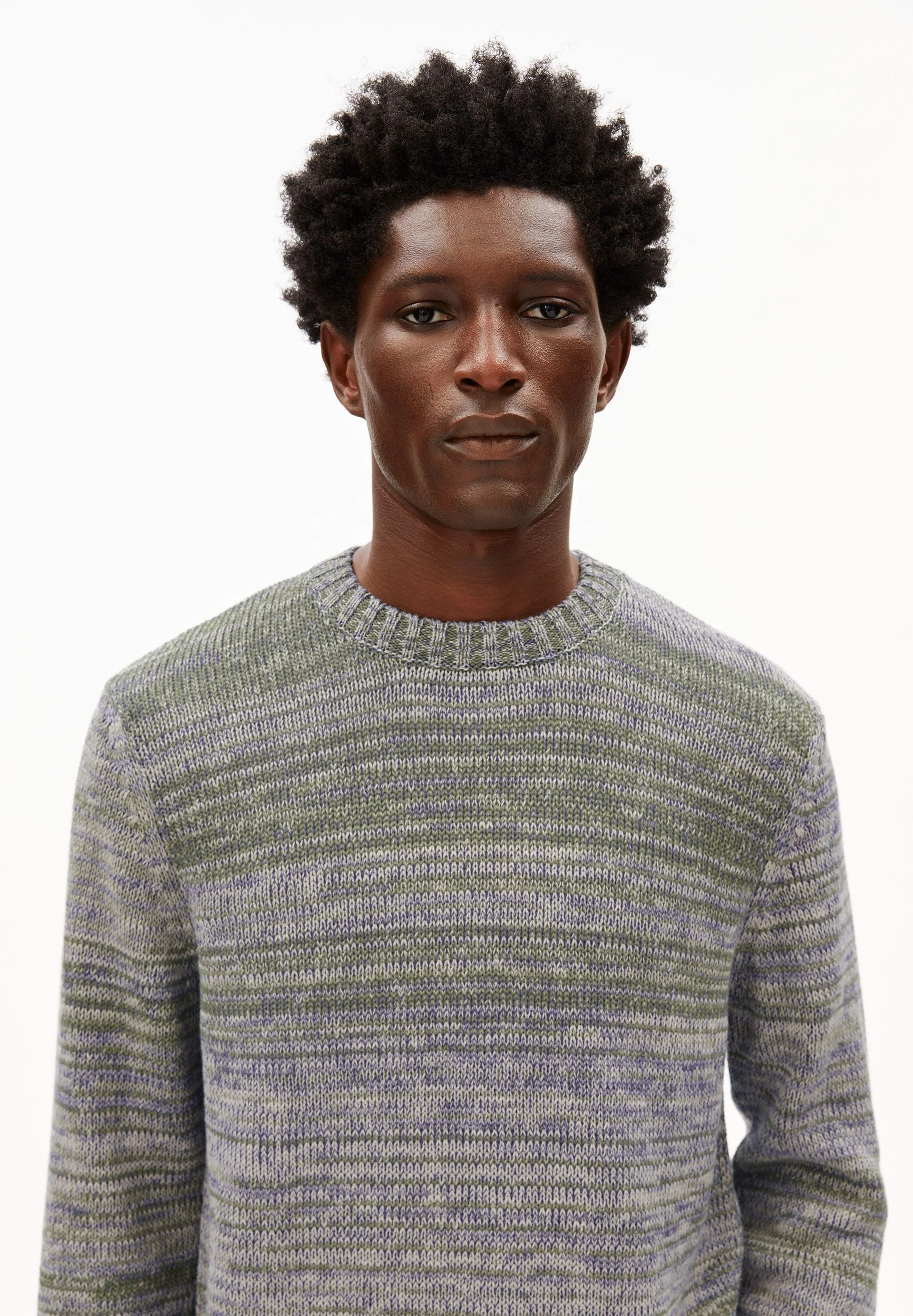 GARN-MIX STRICKPULLOVER | fatigue green-pungent purple - Image 3