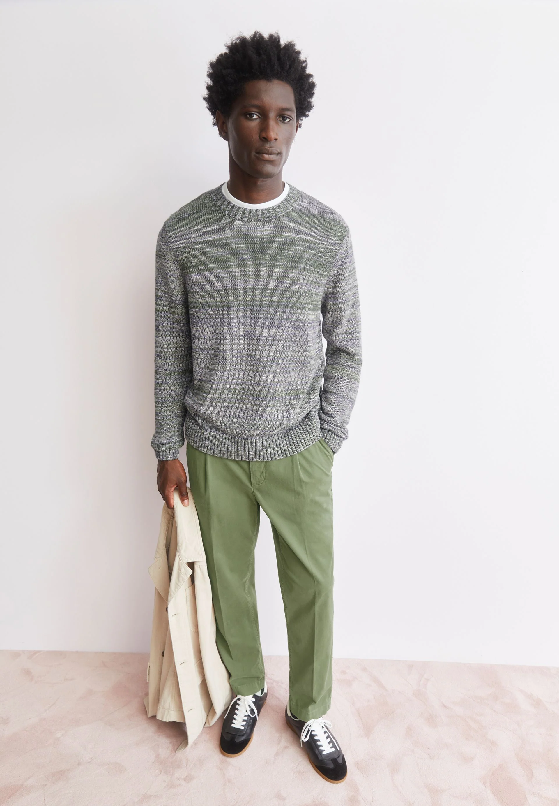 GARN-MIX STRICKPULLOVER | fatigue green-pungent purple - Image 4