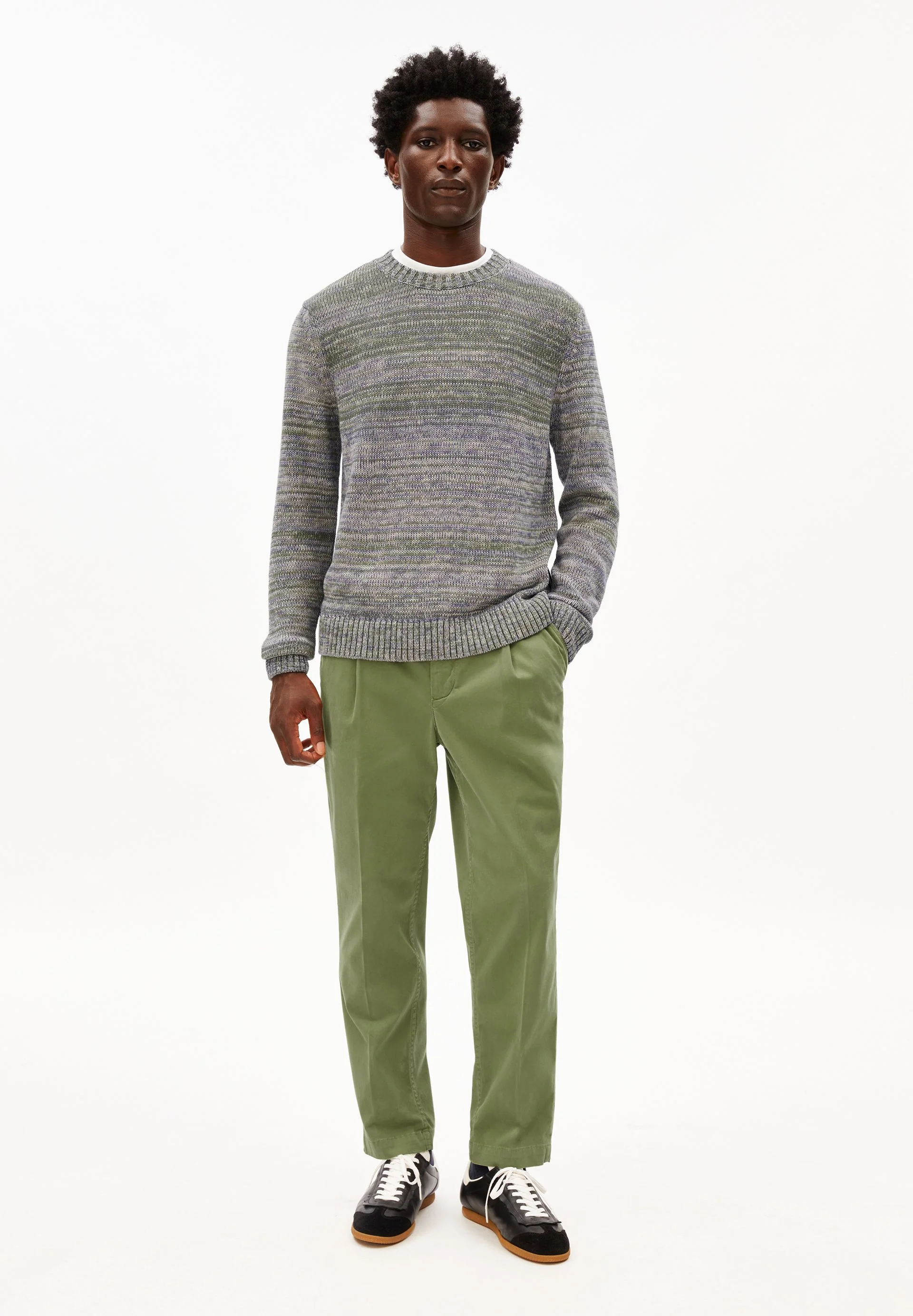 GARN-MIX STRICKPULLOVER | fatigue green-pungent purple - Image 5
