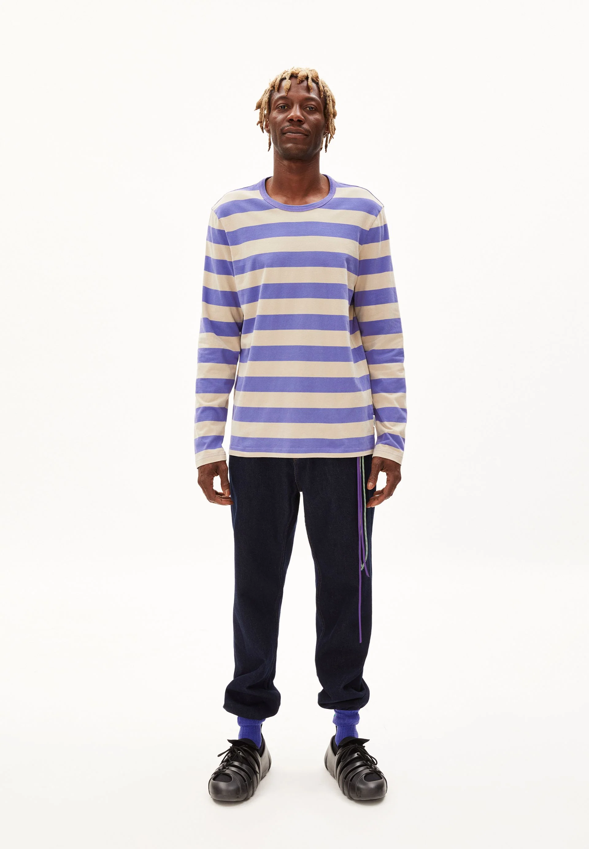 YOHAAN BOLD STRIPES | vibrant violet-sand stone - Image 5