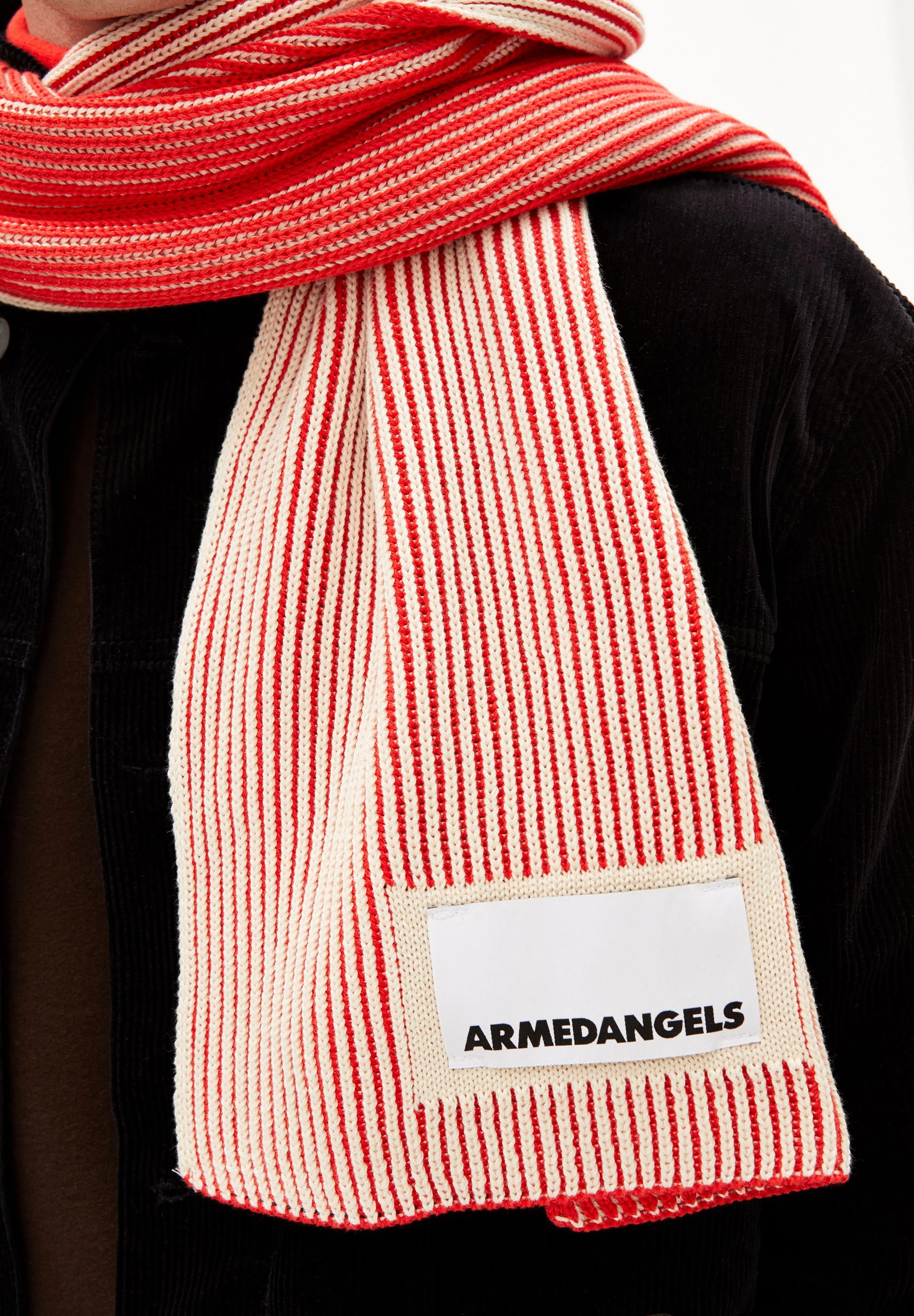 YURAA LOGO SCARF | red alert-oatmilk - Image 2