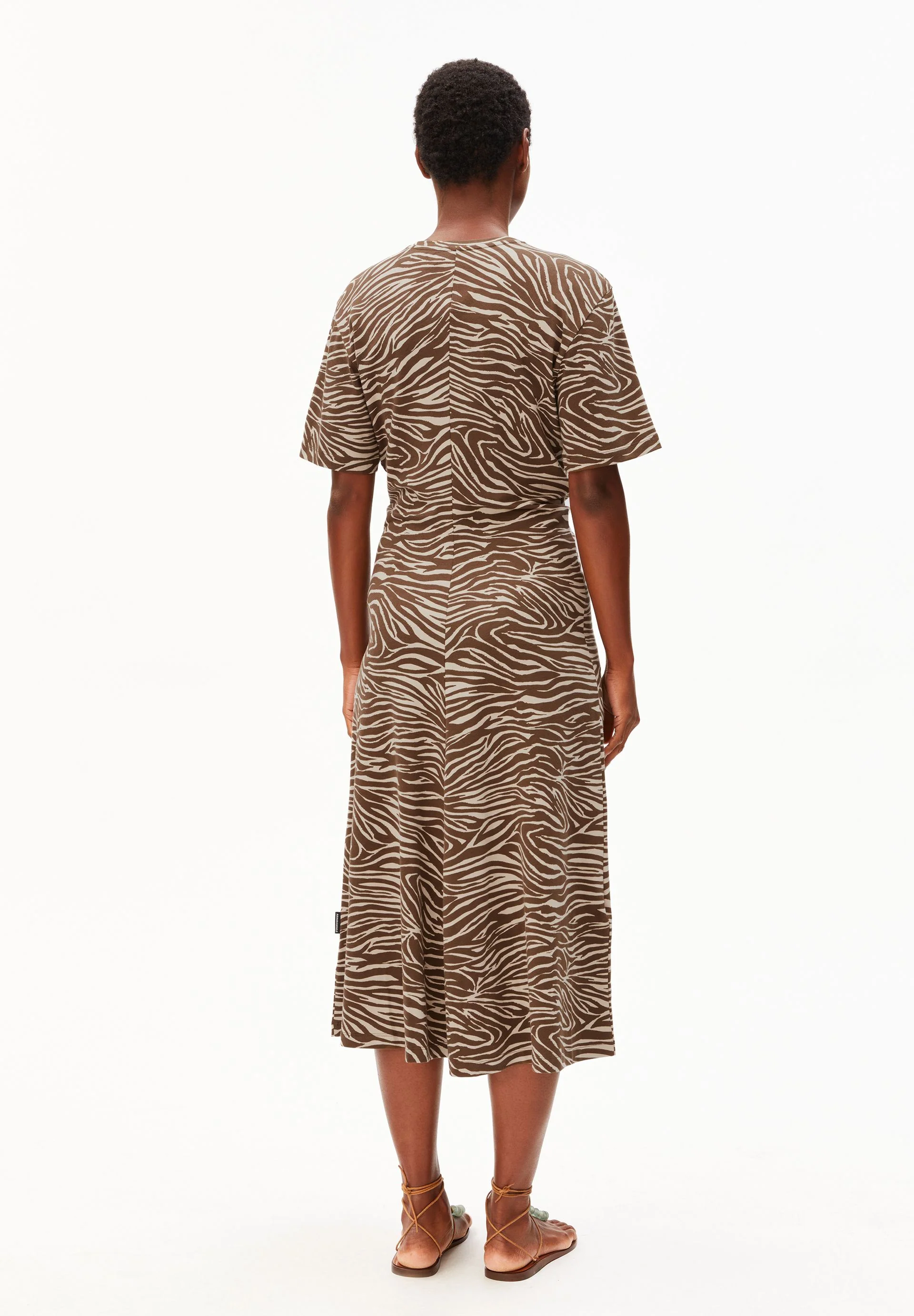 ZEBRA MUSTER JERSEY-MIDI-KLEID | sandstone - Image 2
