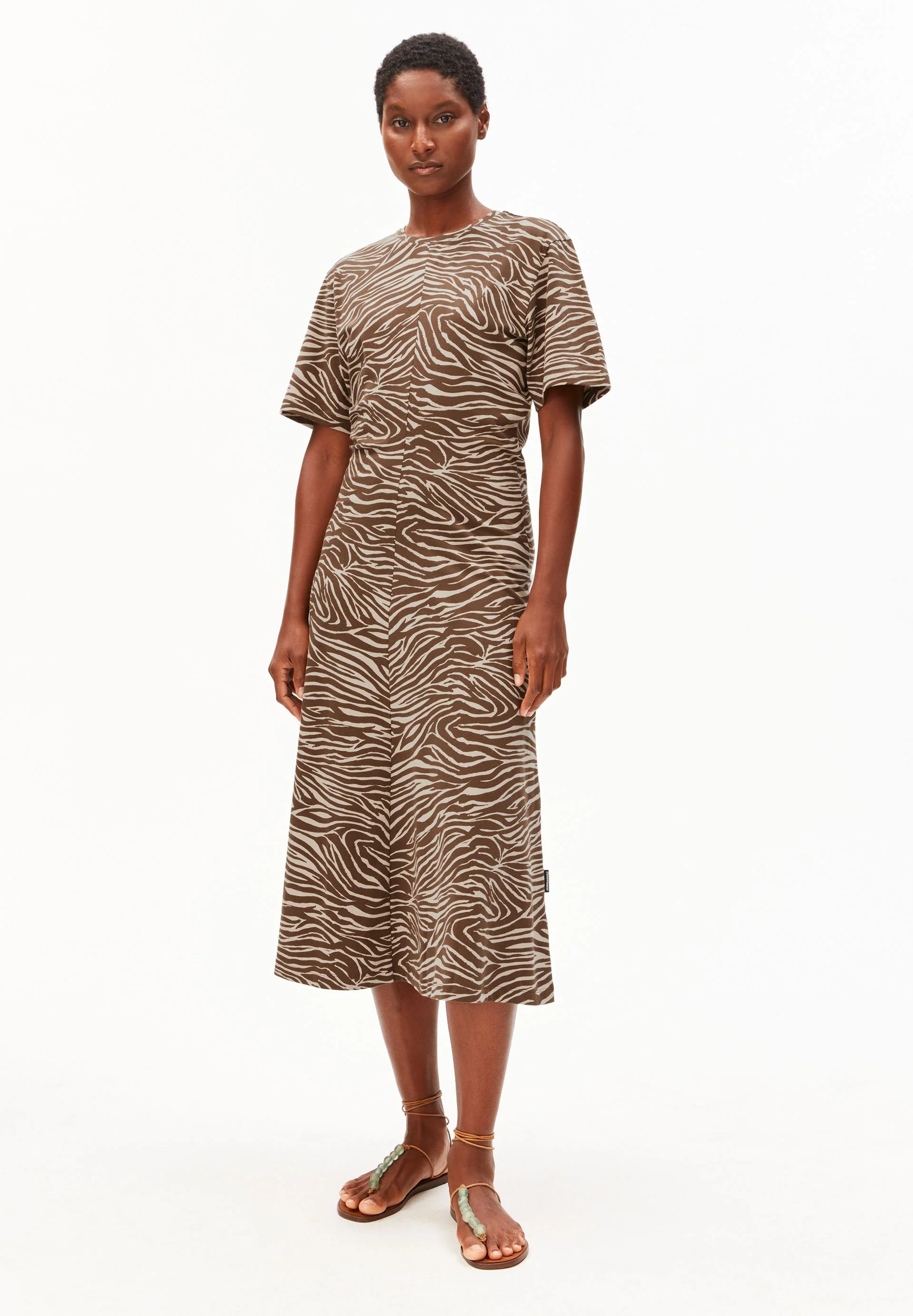 ZEBRA MUSTER JERSEY-MIDI-KLEID | sandstone - Image 5